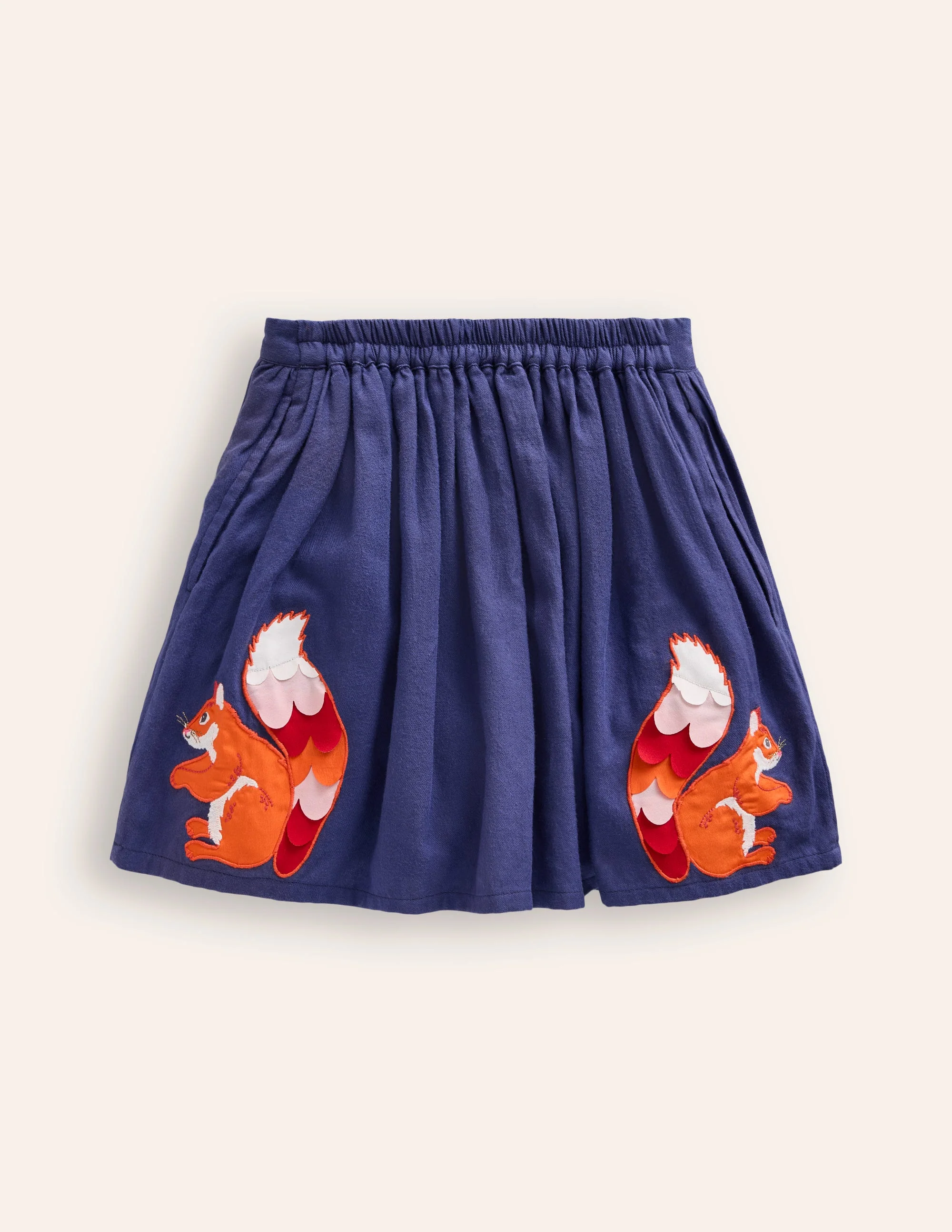 Appliqué Skirt-Starboard Blue Squirrels - Image 2