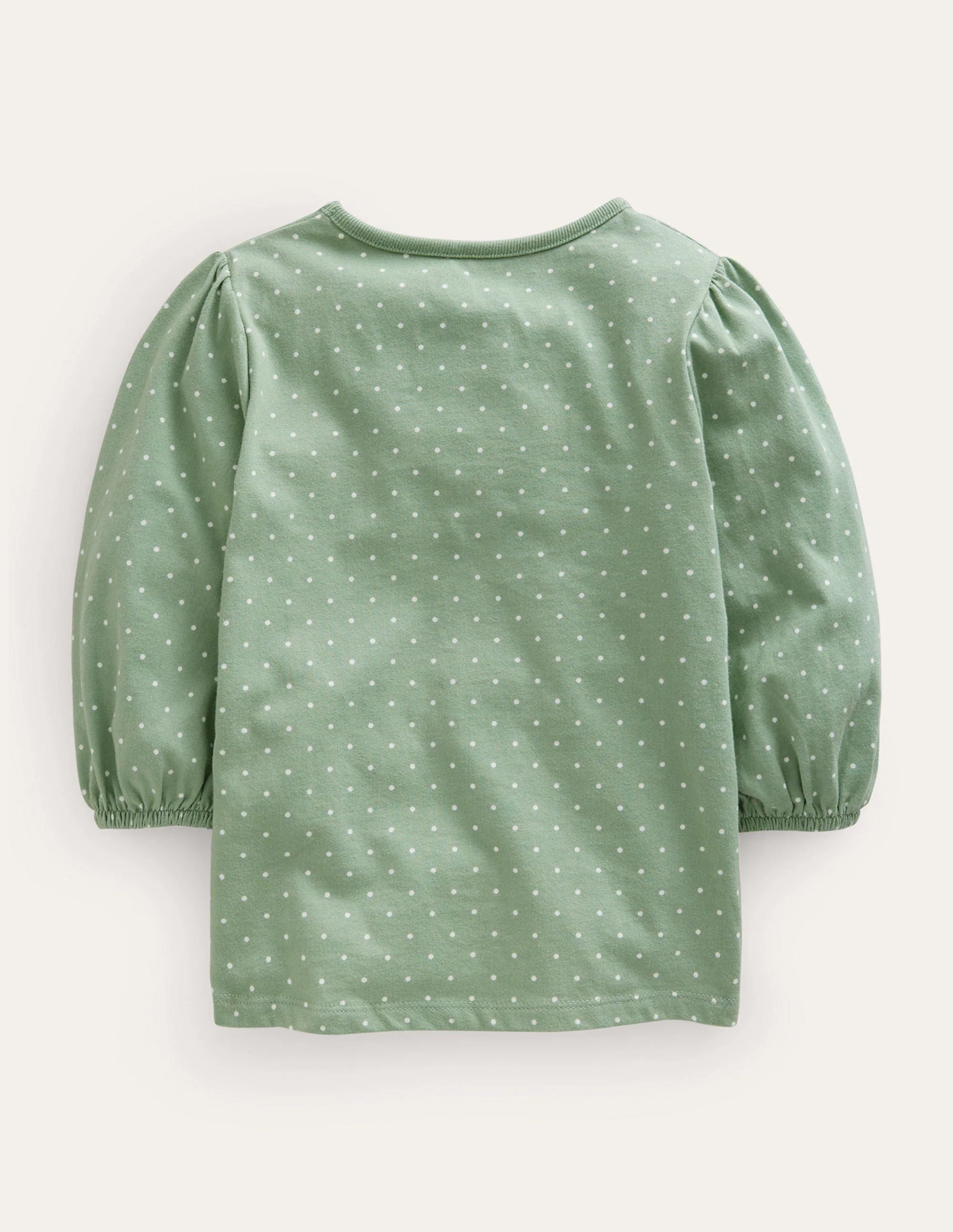 Appliqué Sleeve Detail Top-Green Smoke - Image 2