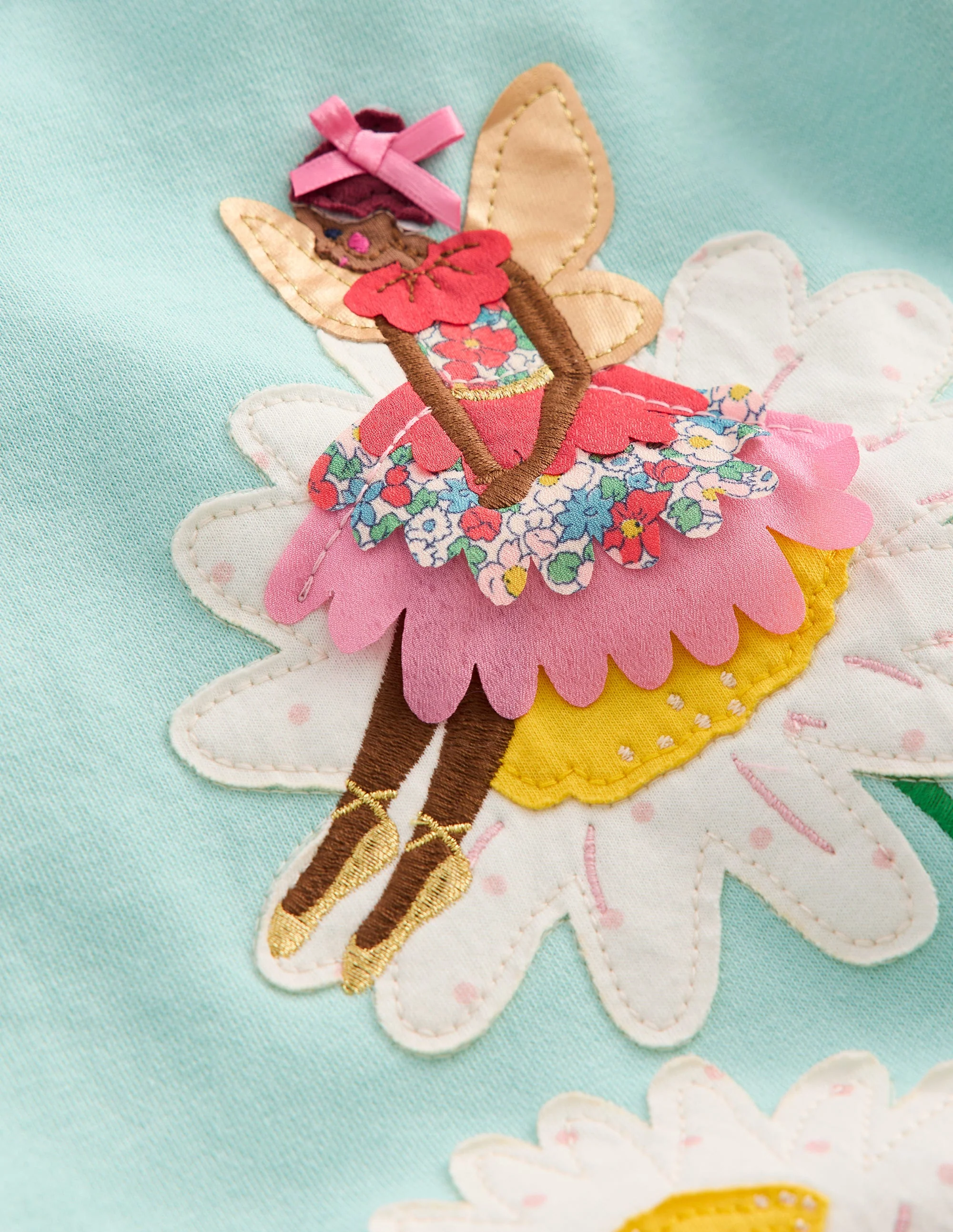 Applique Sweatshirt-Spring Green Daisy Fairy - Image 3