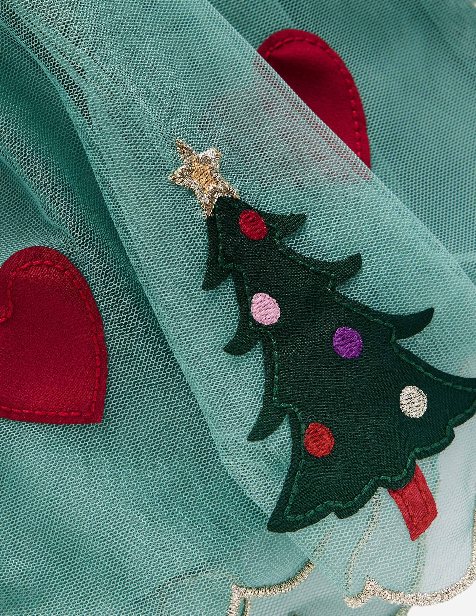 Appliqué Tulle Skirt-Eucalyptus Christmas - Image 3