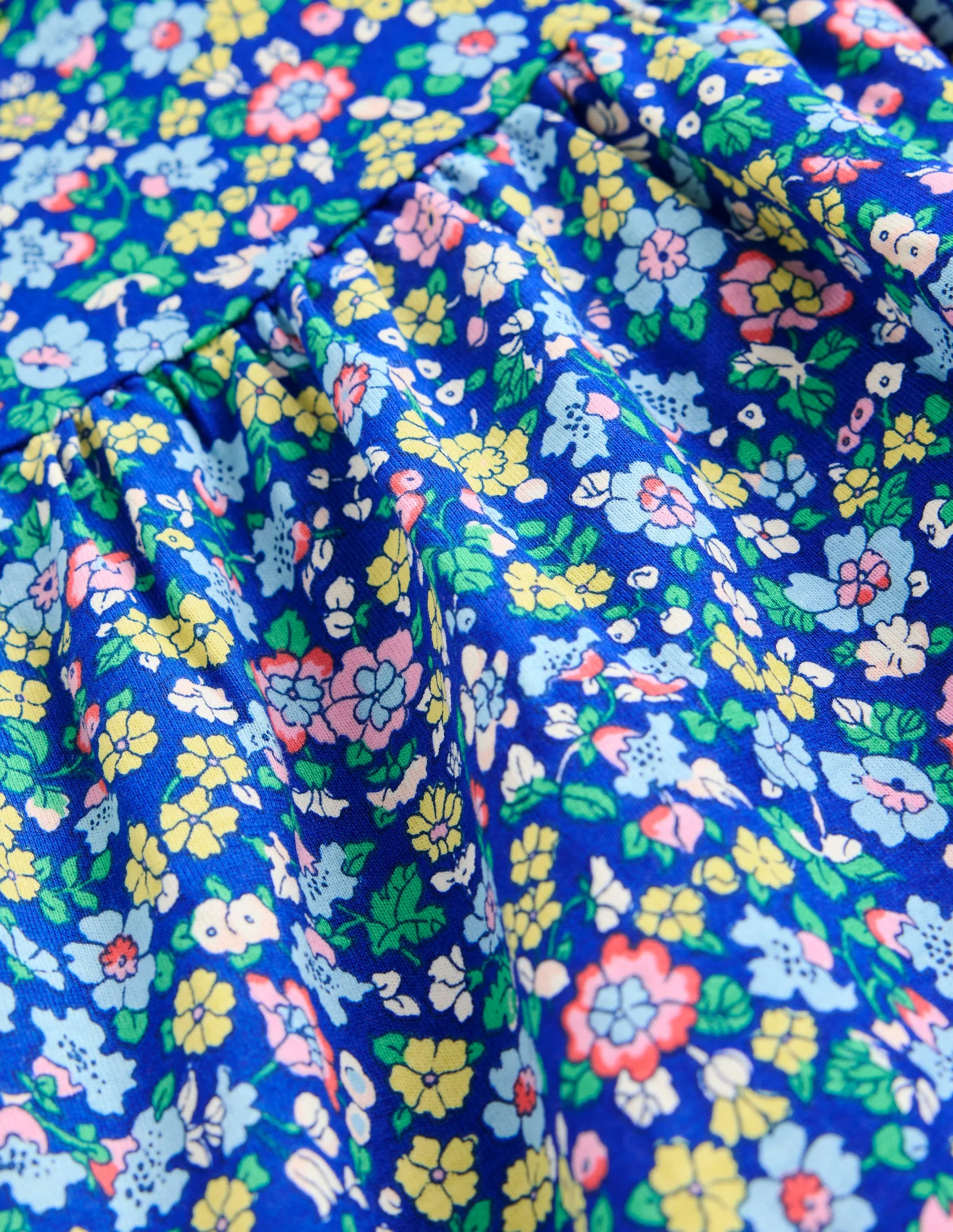 Ariel Twirly Jersey Dress-Sapphire Blue Nautical Floral - Image 3