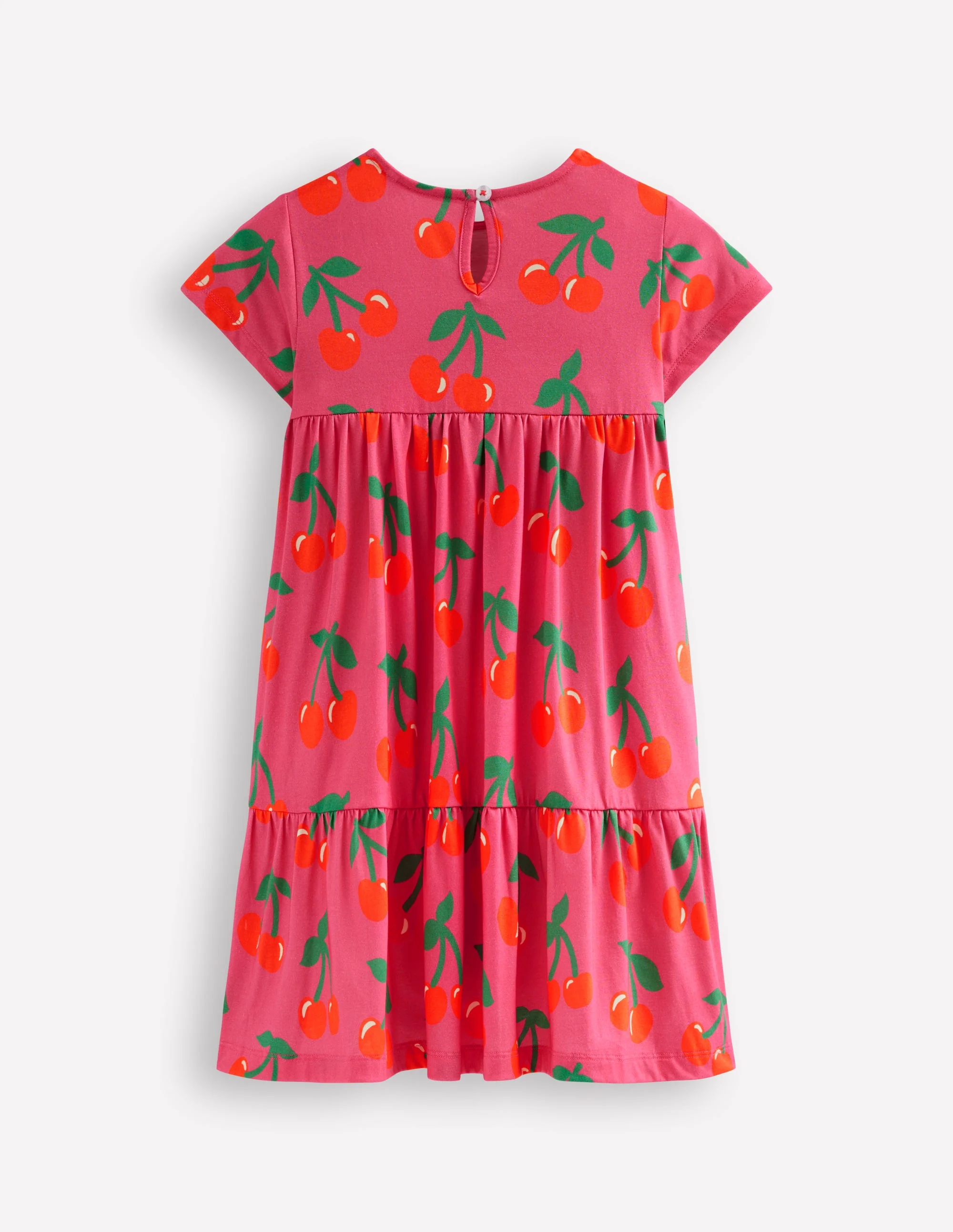 Ariel Twirly Jersey Dress-Sorbet Pink Cherries - Image 2
