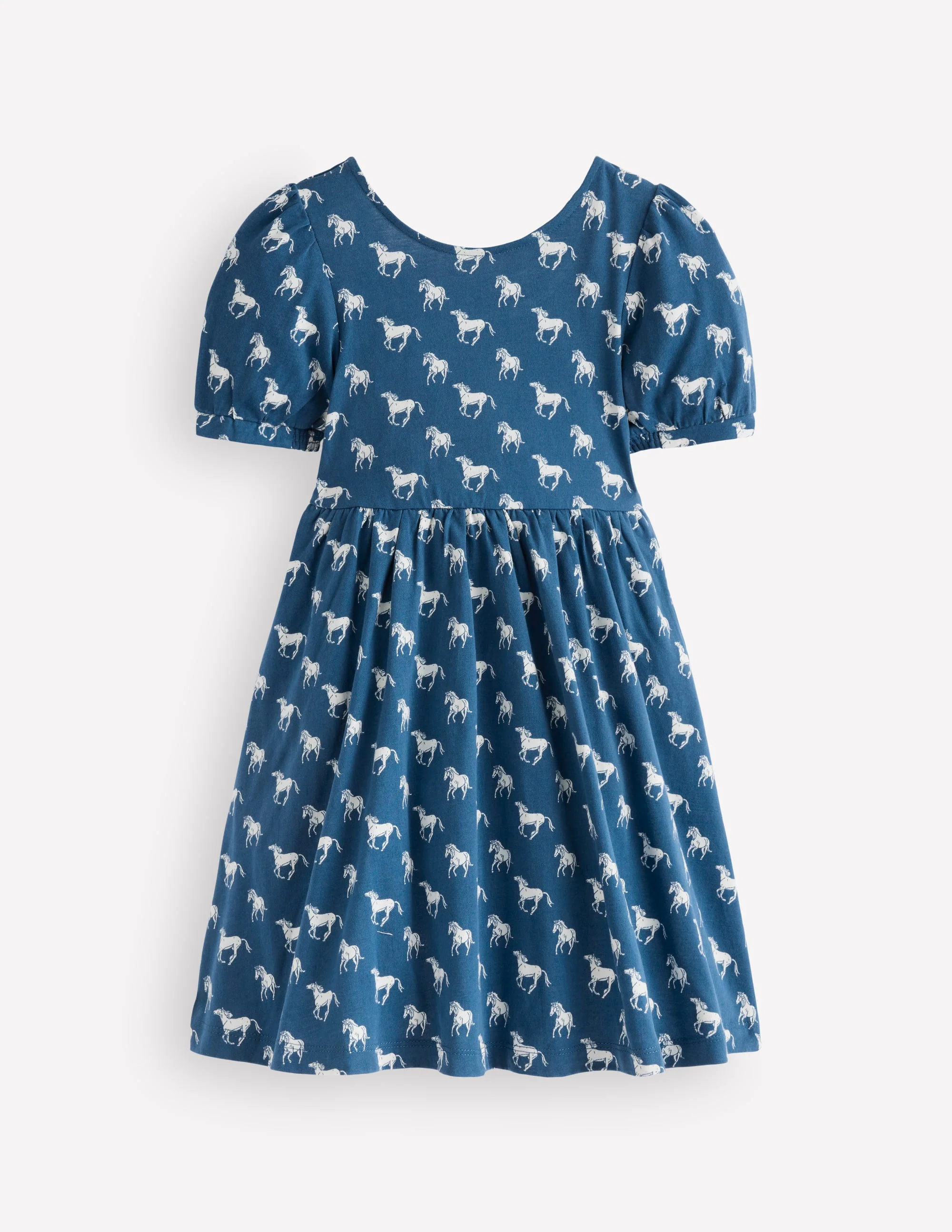 Ballerina Jersey Dress-Blue Horses