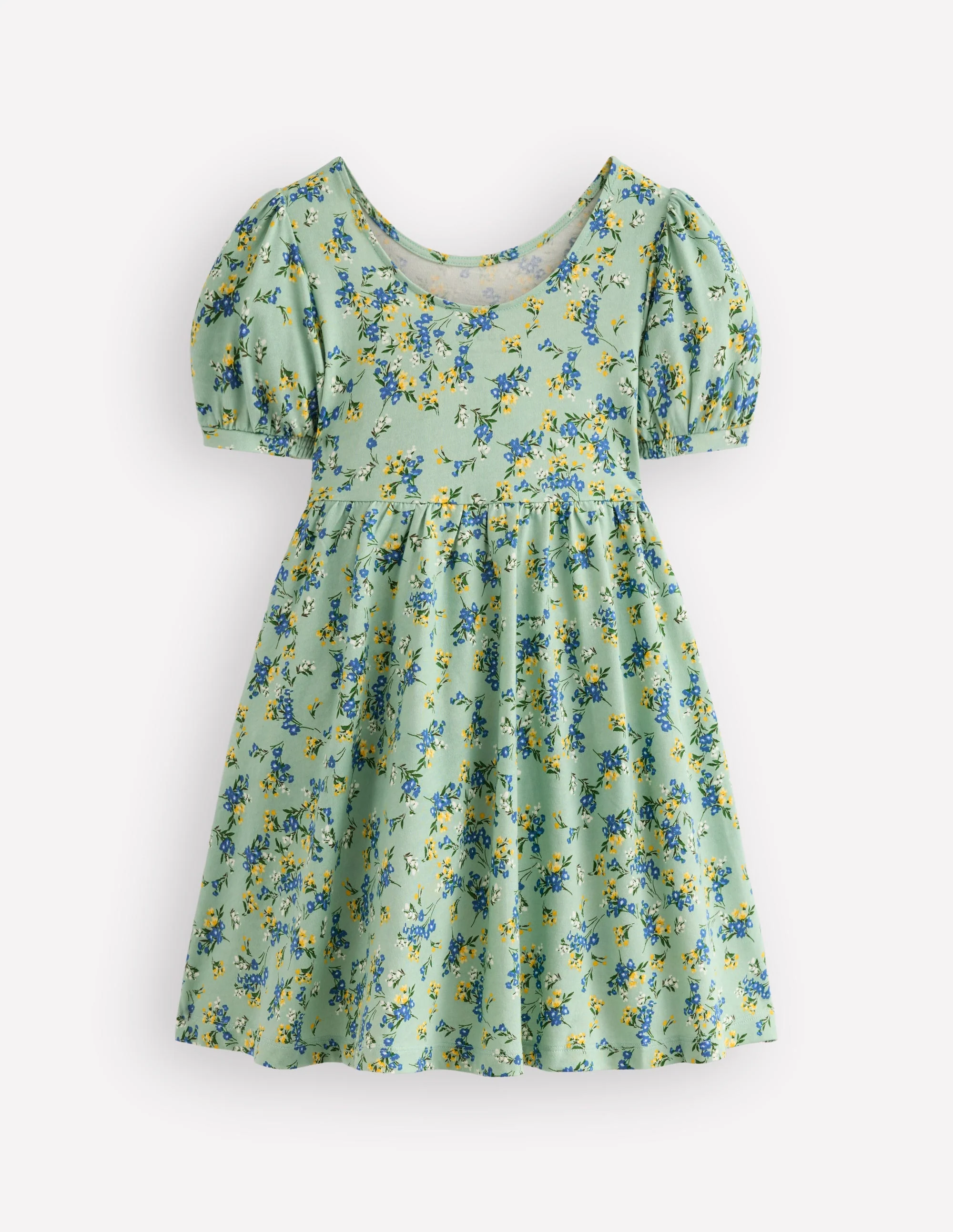 Ballerina Jersey Dress-Green Floral - Image 2