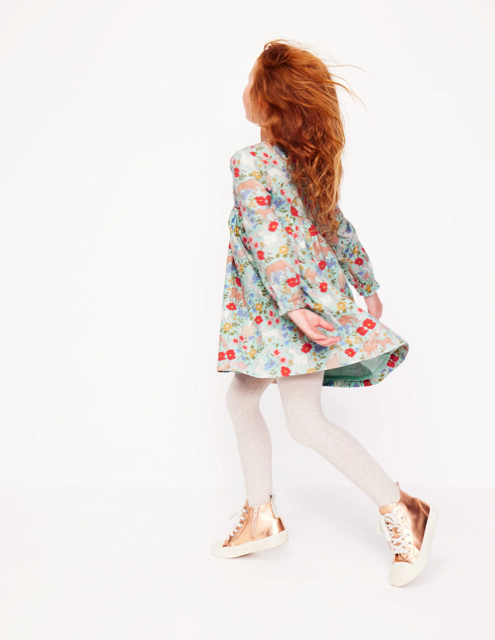 Bess Cosy Smocked Dress-Blue Frost Pony Floral - Image 2