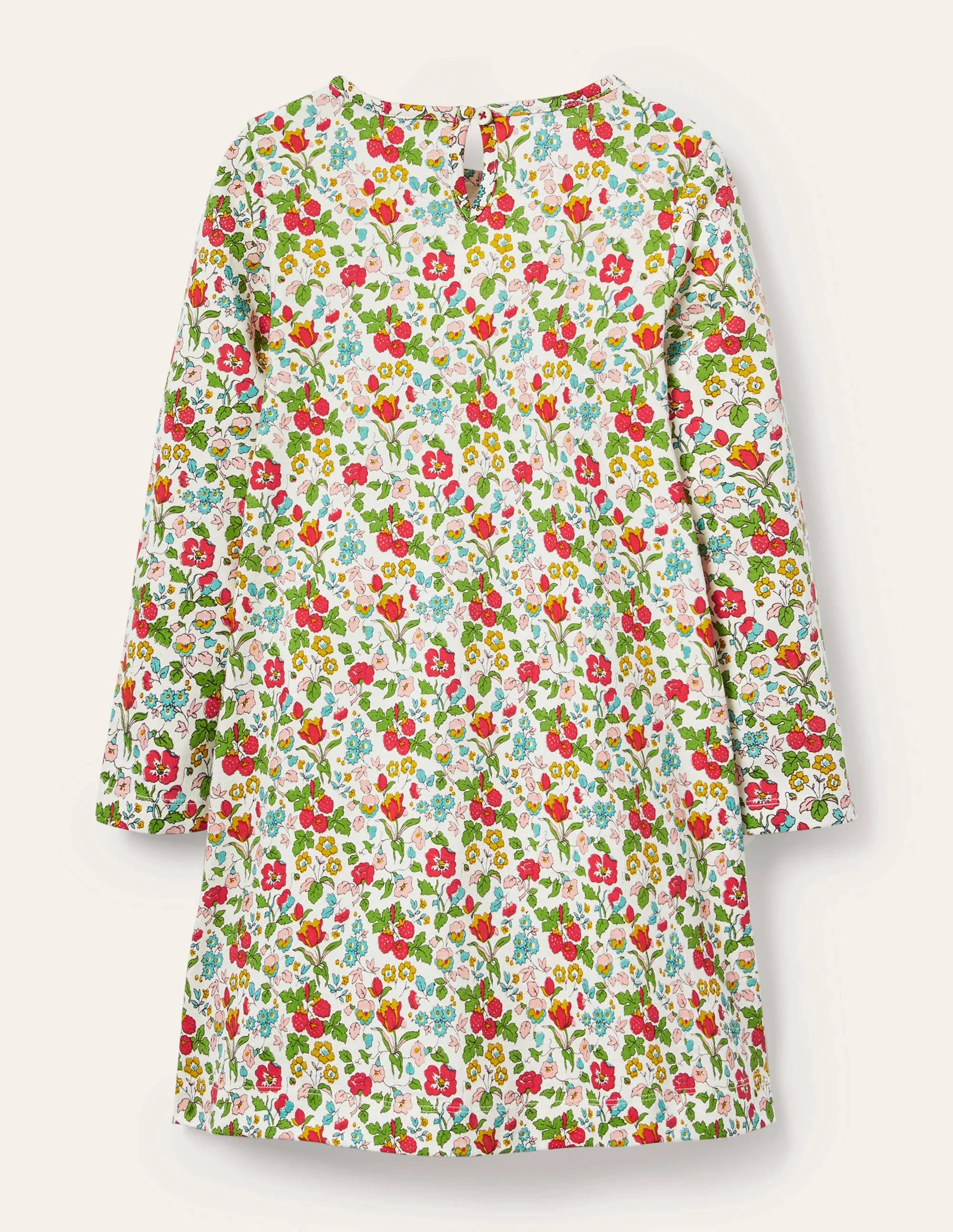 Big Appliqué Jersey Dress-Ivory Autumn Berry Unicorn - Image 2