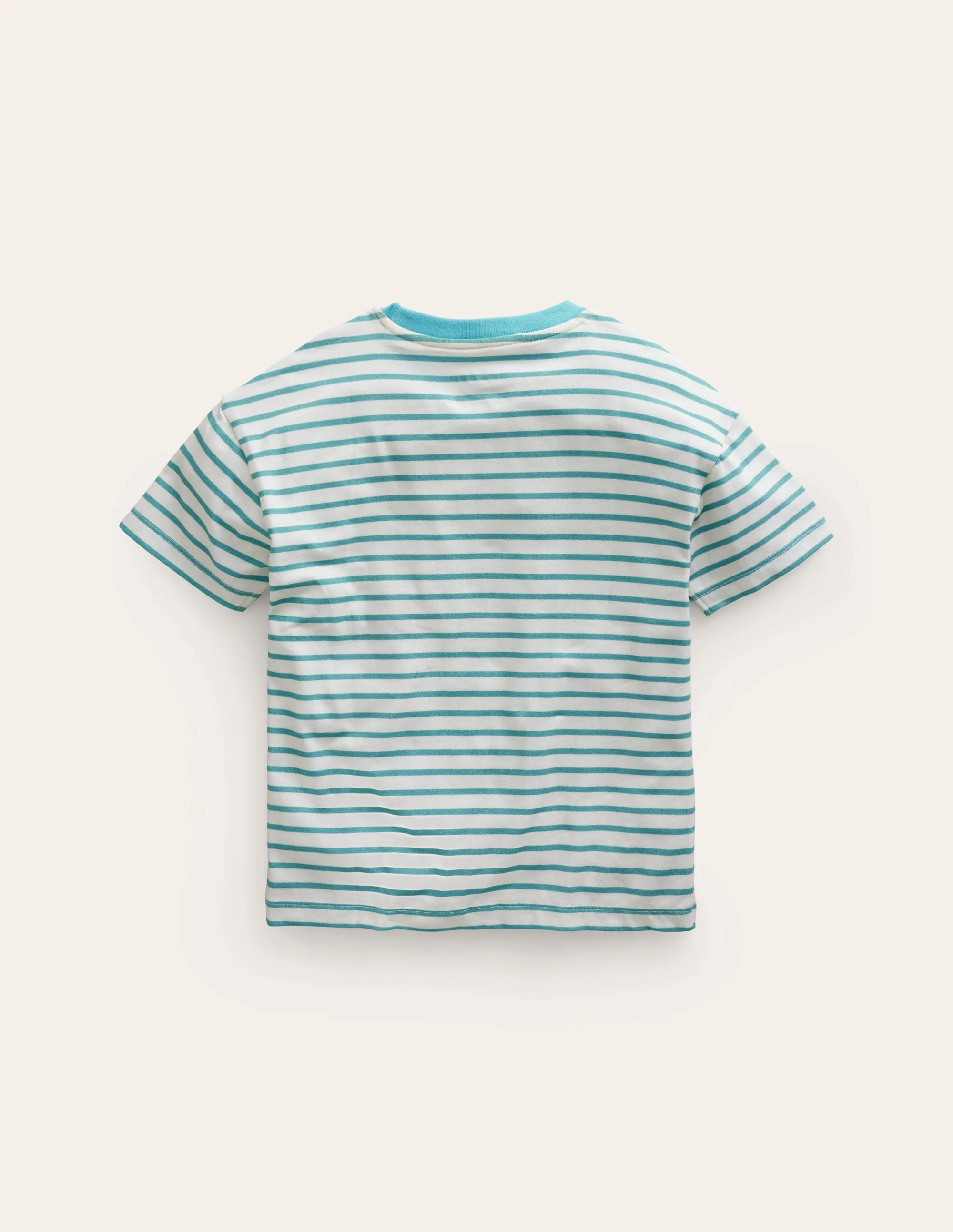 Boucle Relaxed T-shirt-Ivory/ Aqua Sea Pineapple - Image 2