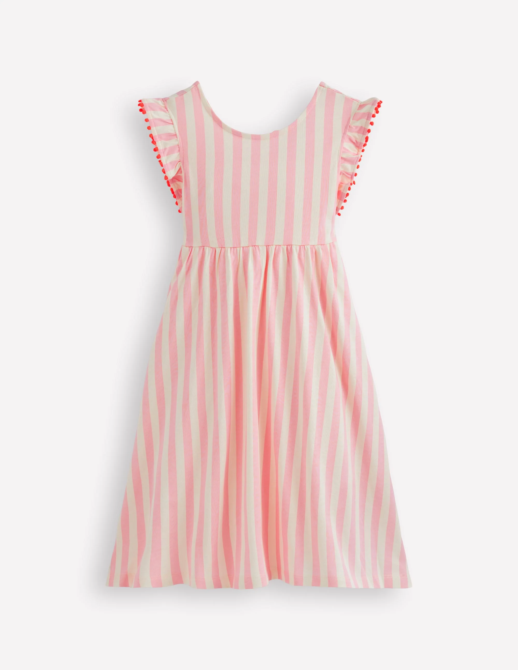 Bow Back Jersey Dress-Pink Stripe - Image 4