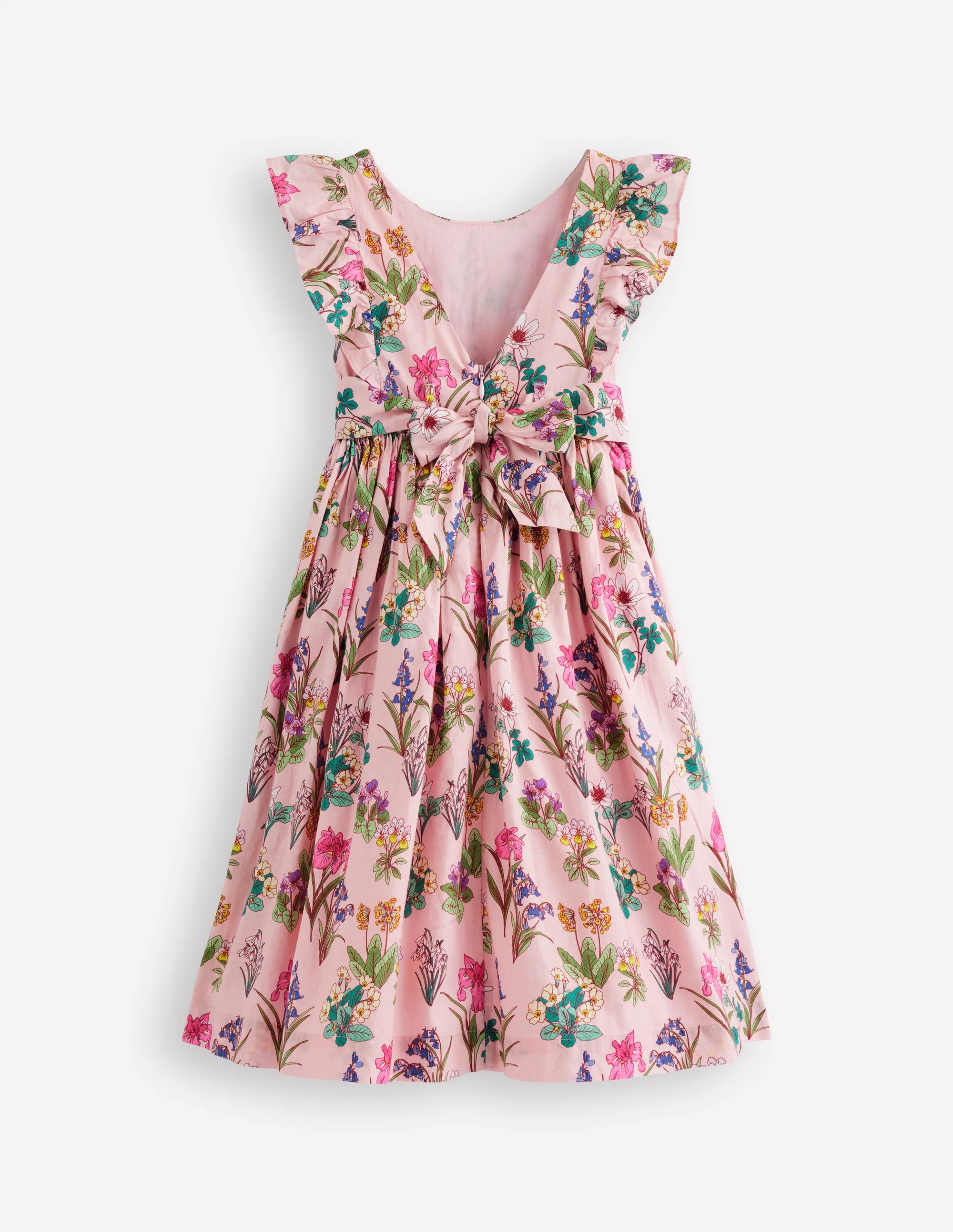 Bow Back Midi Dress-Pink Floral - Image 2
