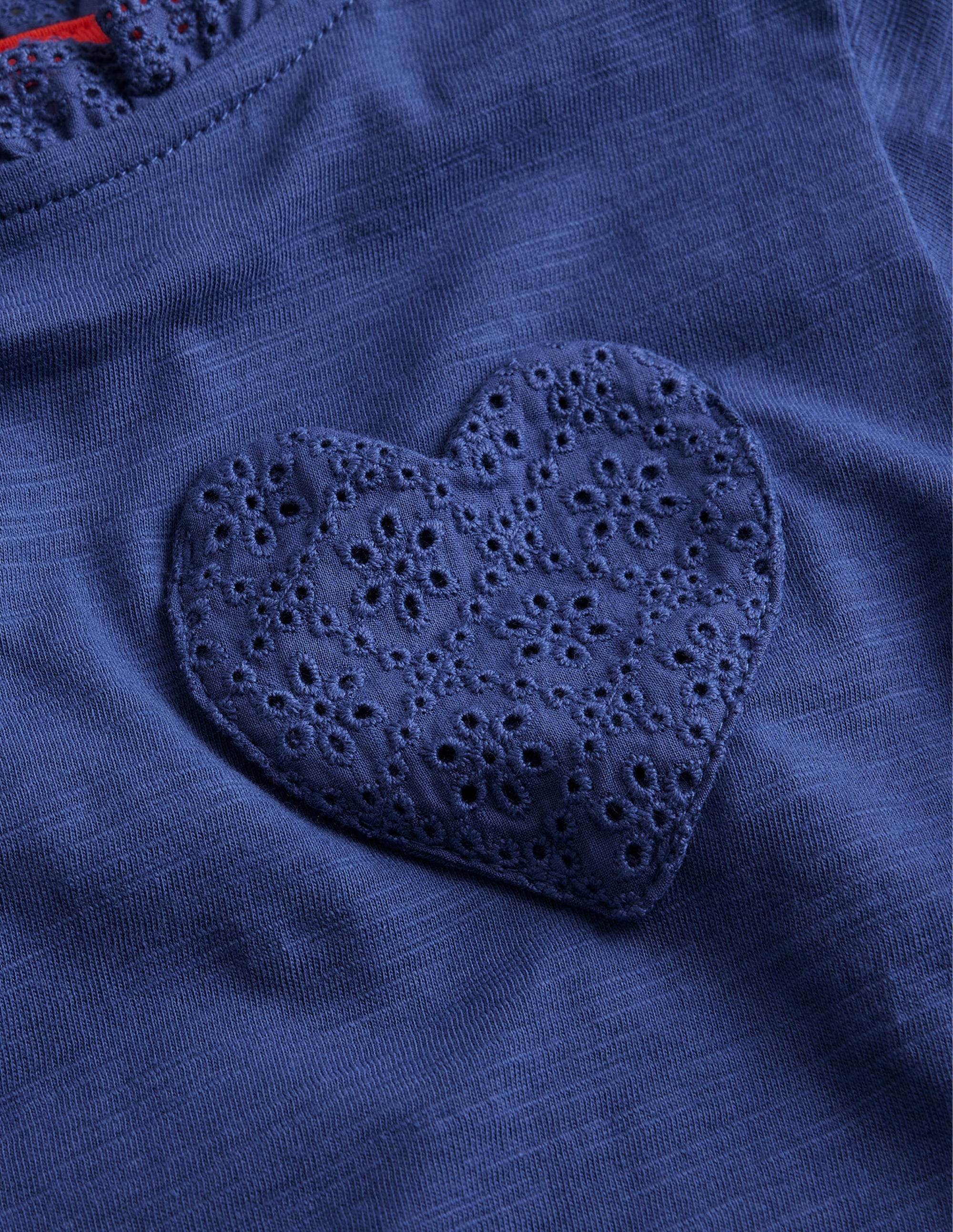 Broderie Pocket T-shirt-Starboard Blue - Image 3