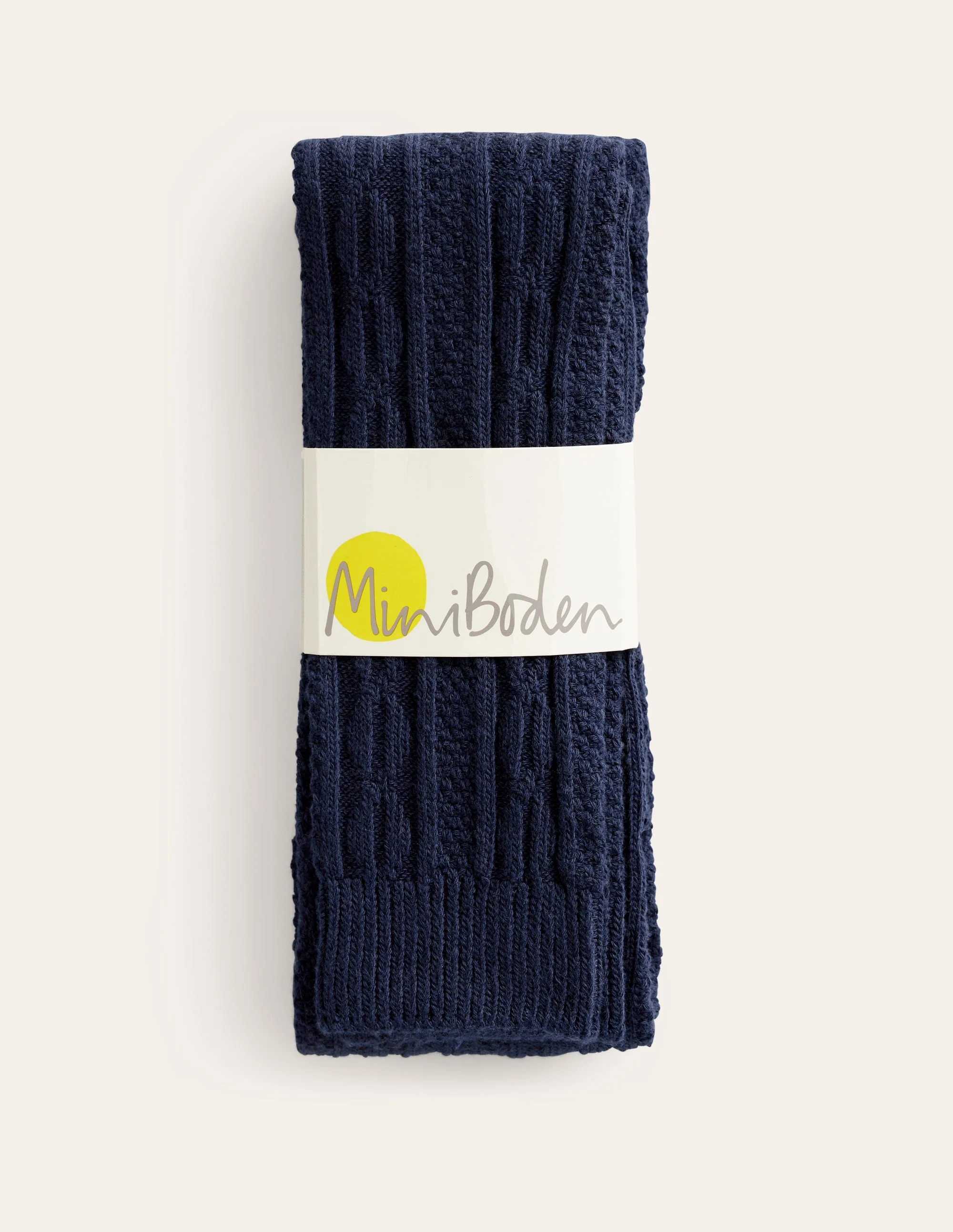 Cable Footless Tights-College Navy - Image 2