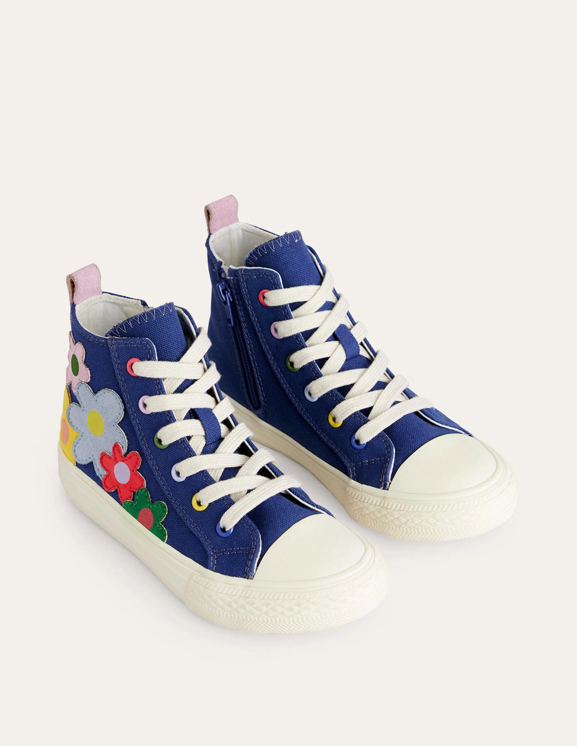 Canvas High Tops-Sapphire Blue Multi Floral - Image 2