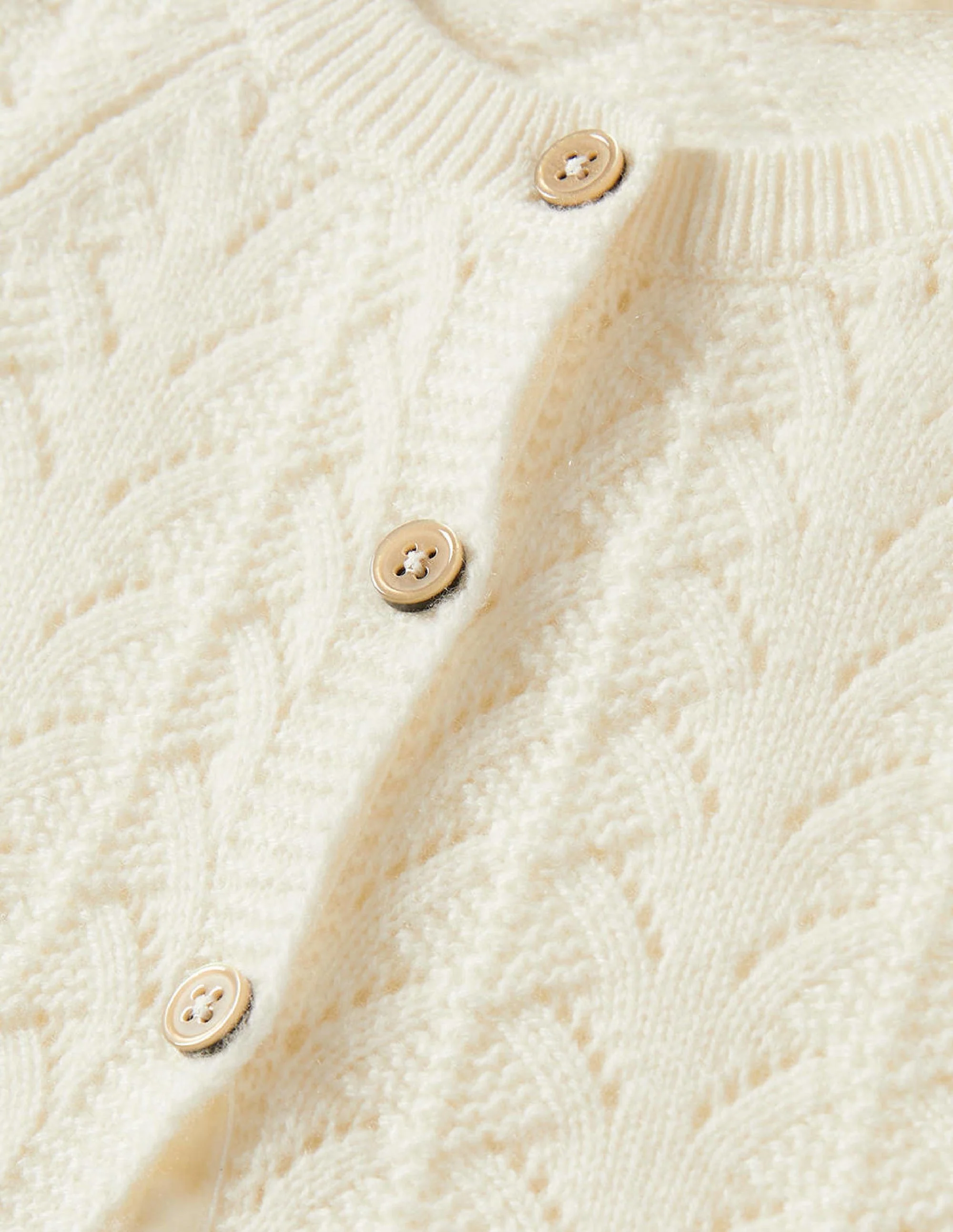 Cashmere Cardigan-Ecru Marl Cable - Image 3