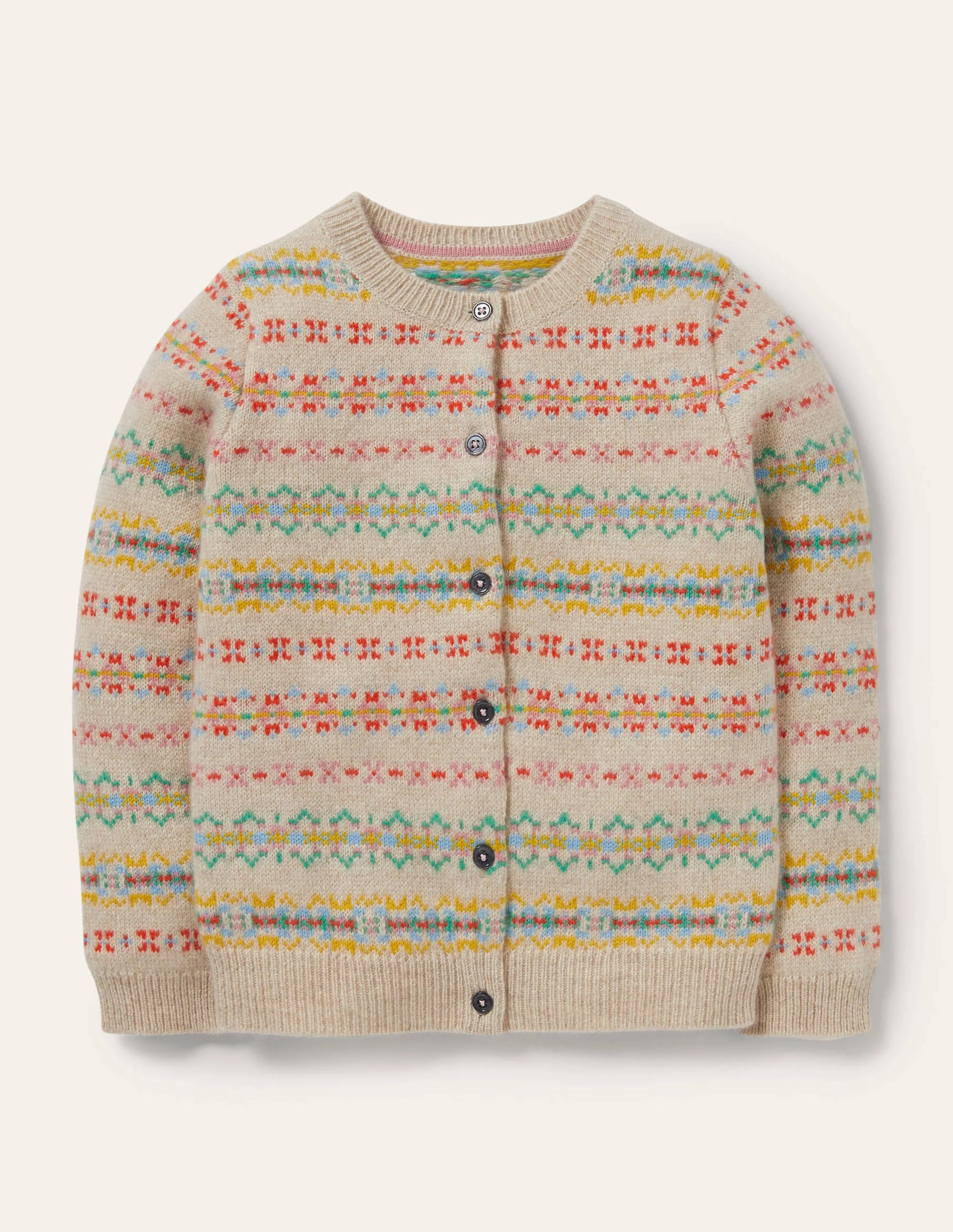 Cashmere Fair Isle Cardigan-Oatmeal Marl Fair Isle