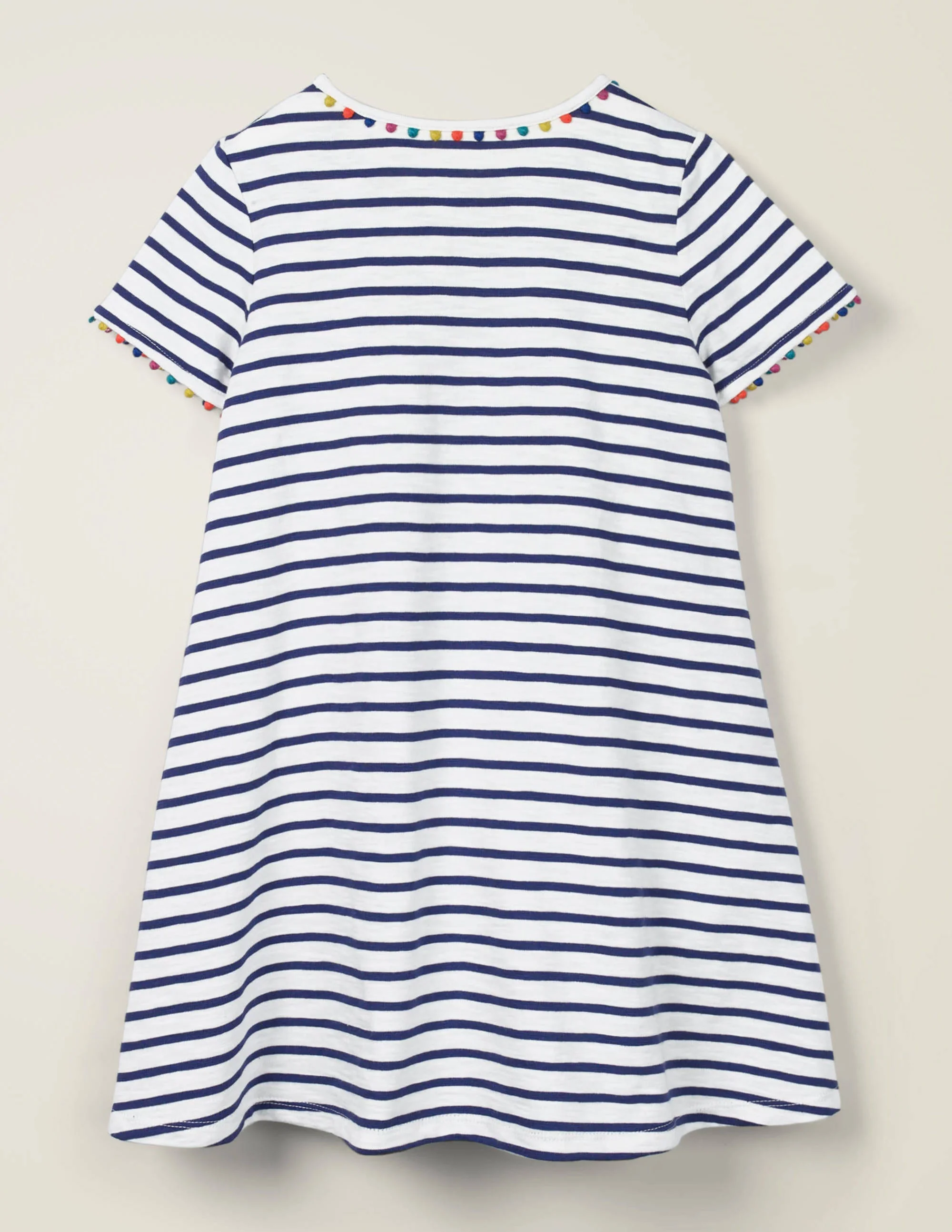 Charlie Pom Jersey Dress-Indigo Navy/Ivory - Image 2