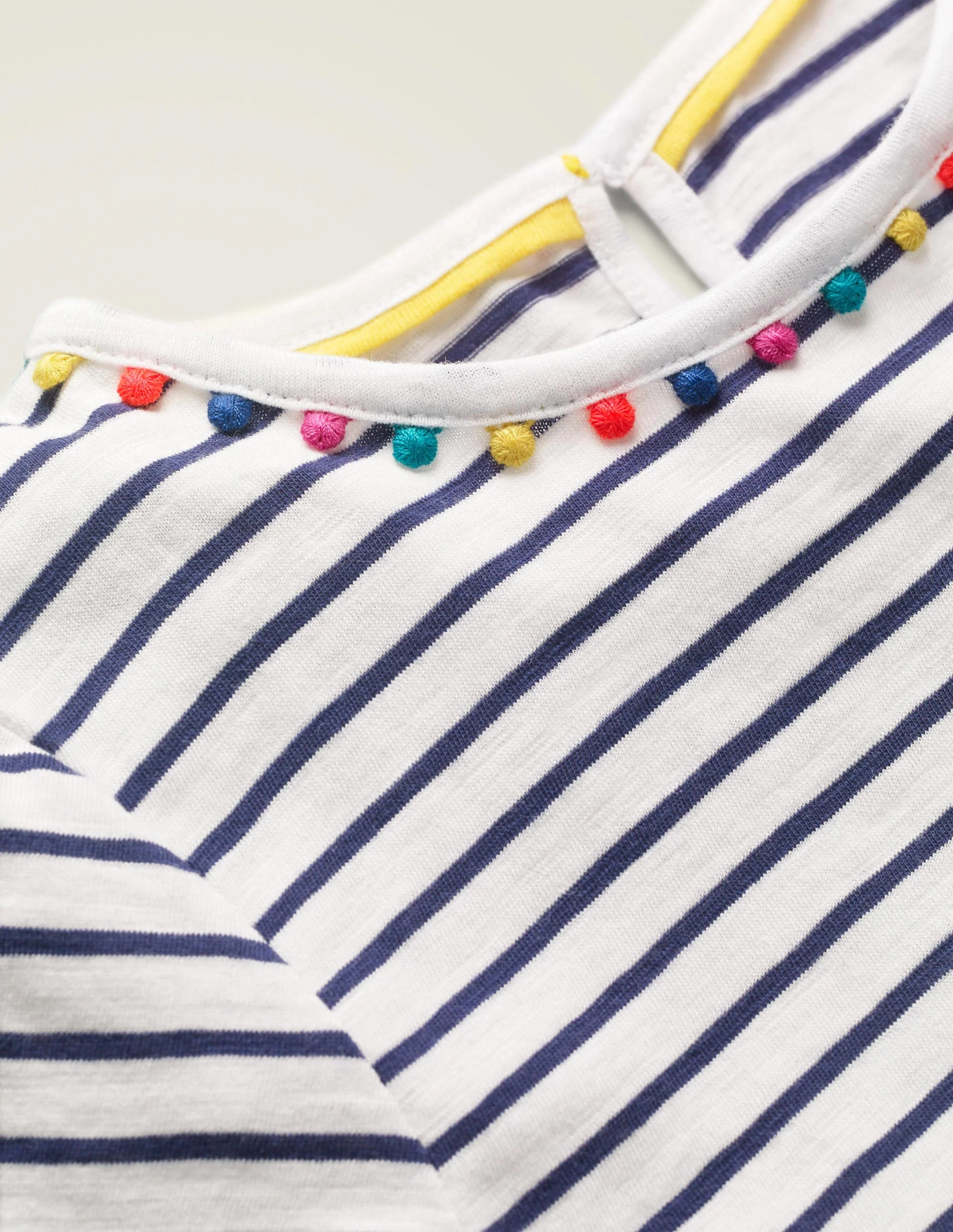 Charlie Pom Jersey T-shirt-Starboard Navy/Ivory - Image 3