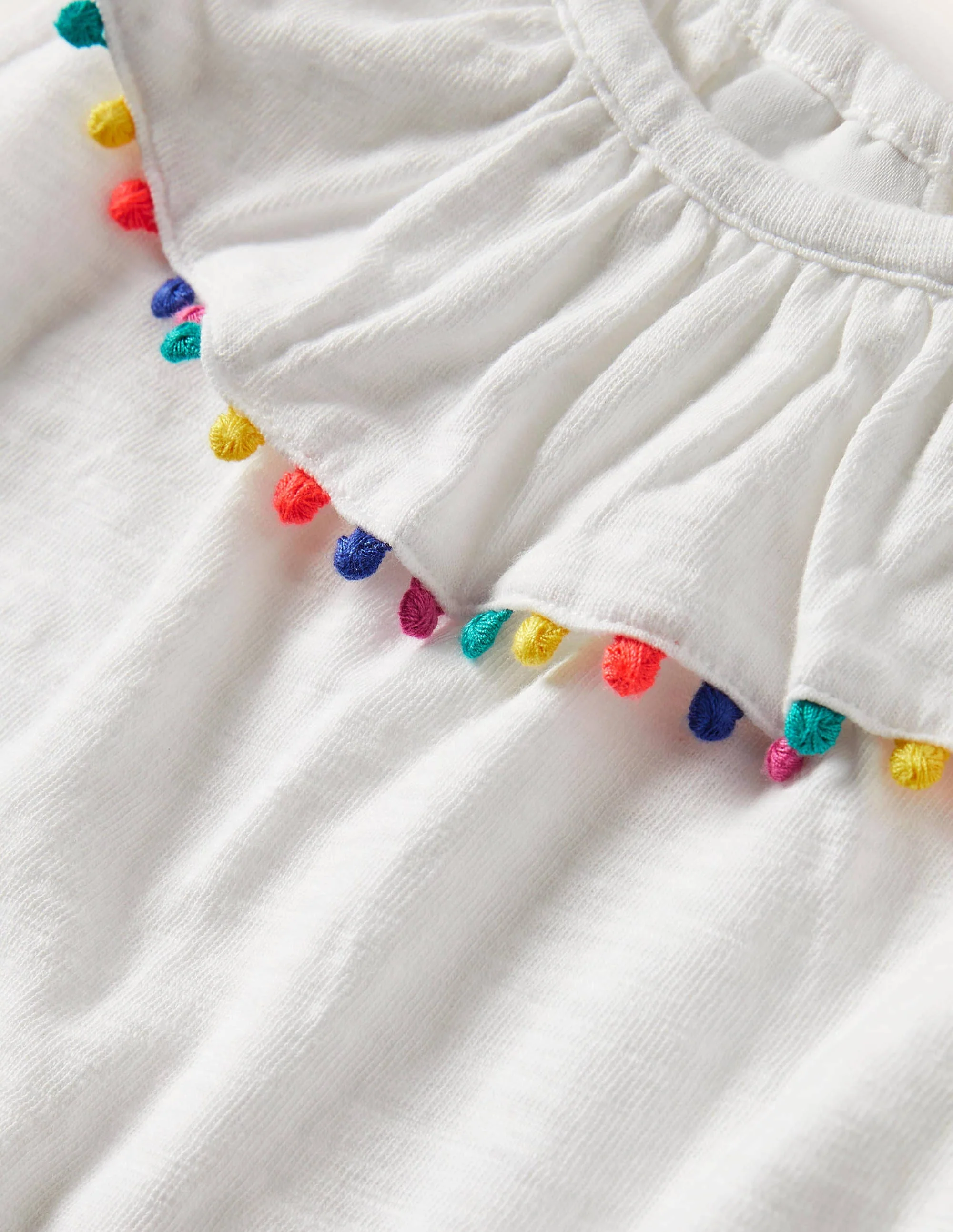 Charlie Pom Jersey Tank Top-White - Image 3