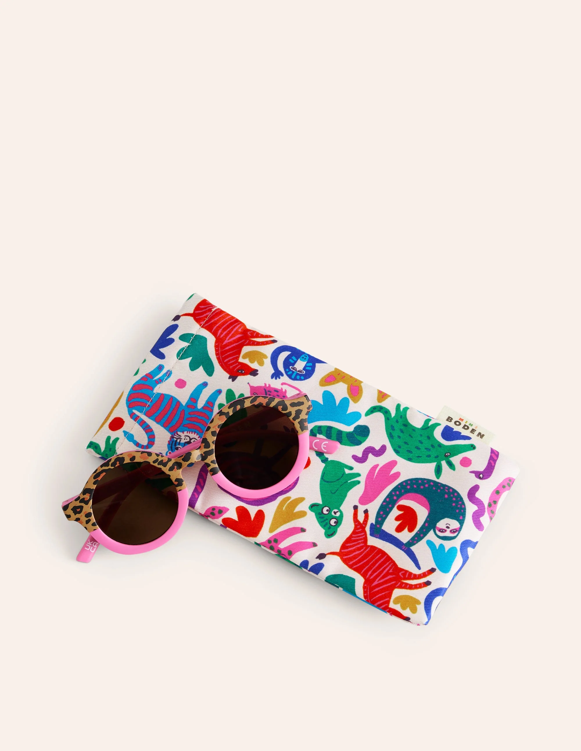 Classic Sunglasses-Pink Leopard Print - Image 3