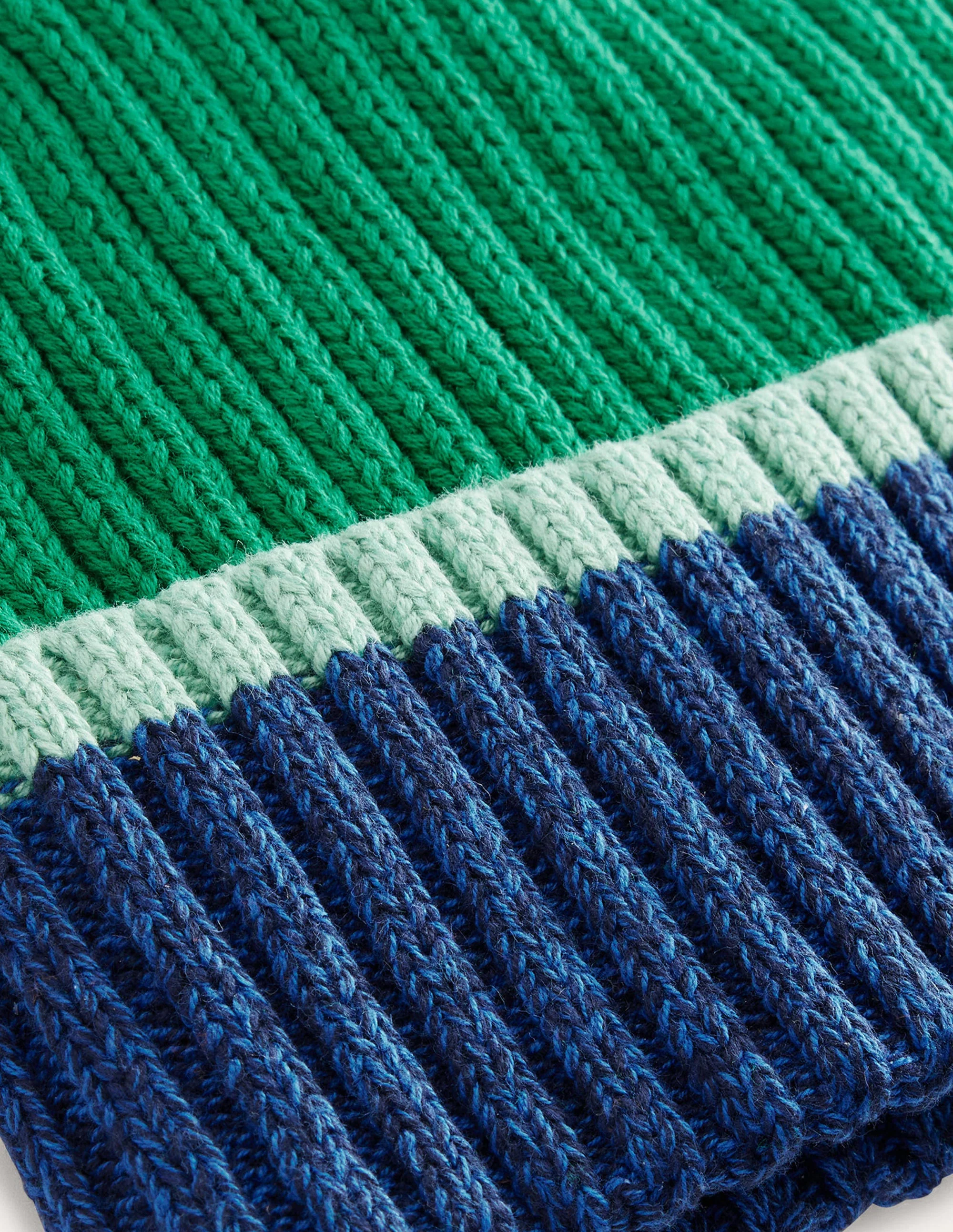 Colour Block Beanie-Meadow Green - Image 2