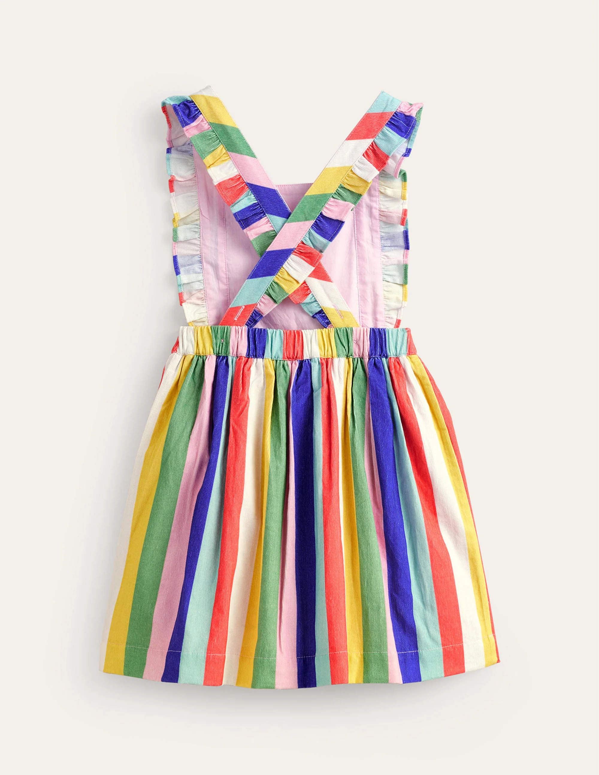 Cord Pinafore Dress-Jam Red / Georgian Blue Stripe - Image 2
