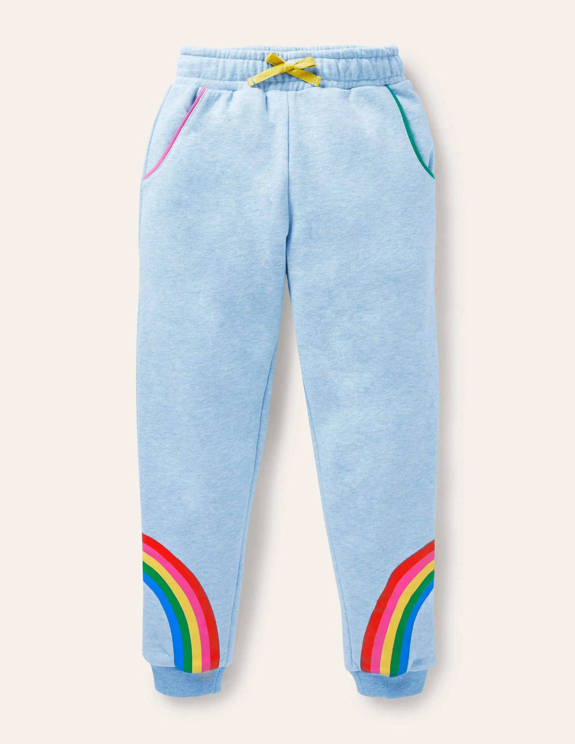 Cosy Appliqué Joggers-Light Blue Marl Rainbow