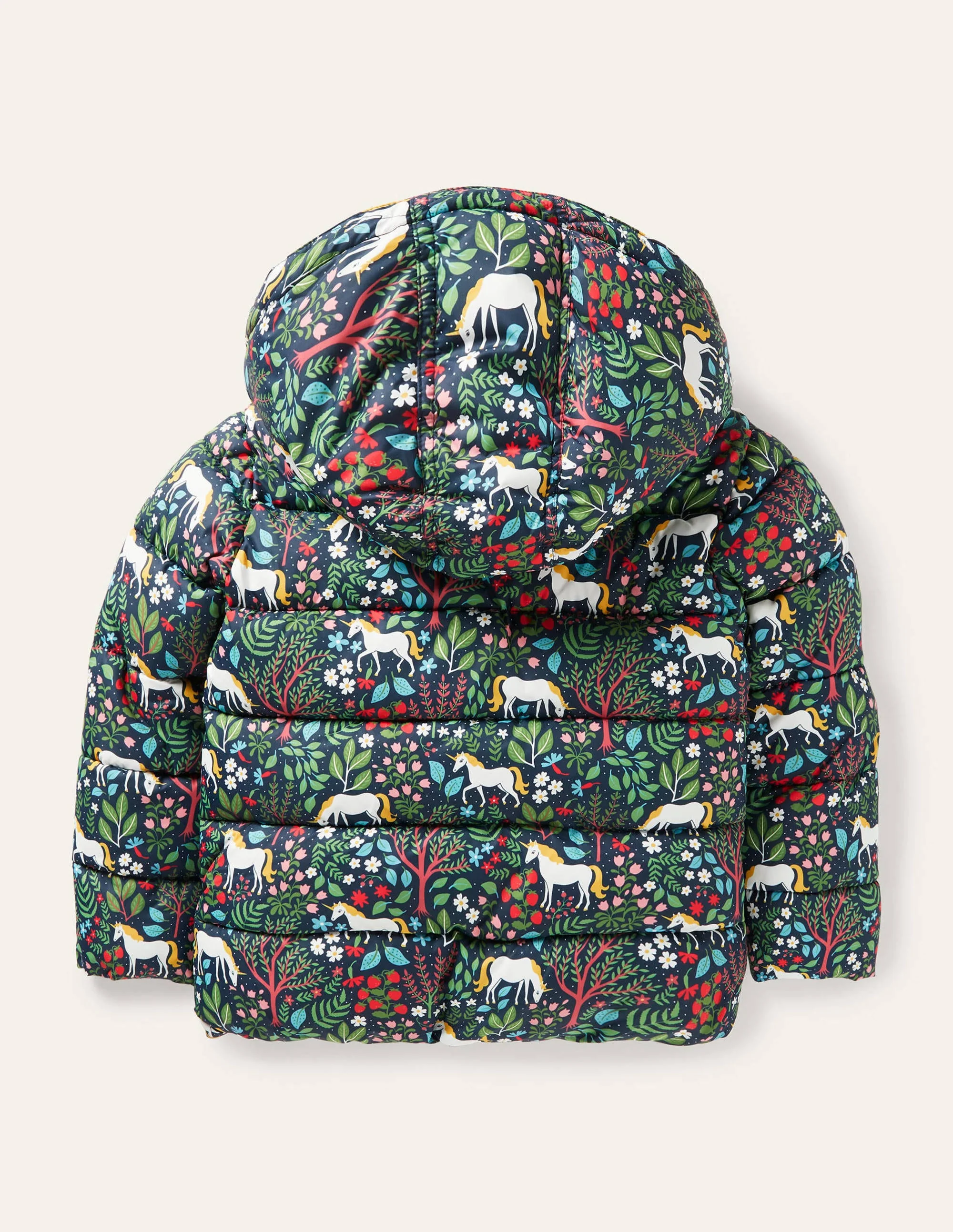 Cosy Padded Jacket-Stormy Blue Unicorn Tapestry - Image 2