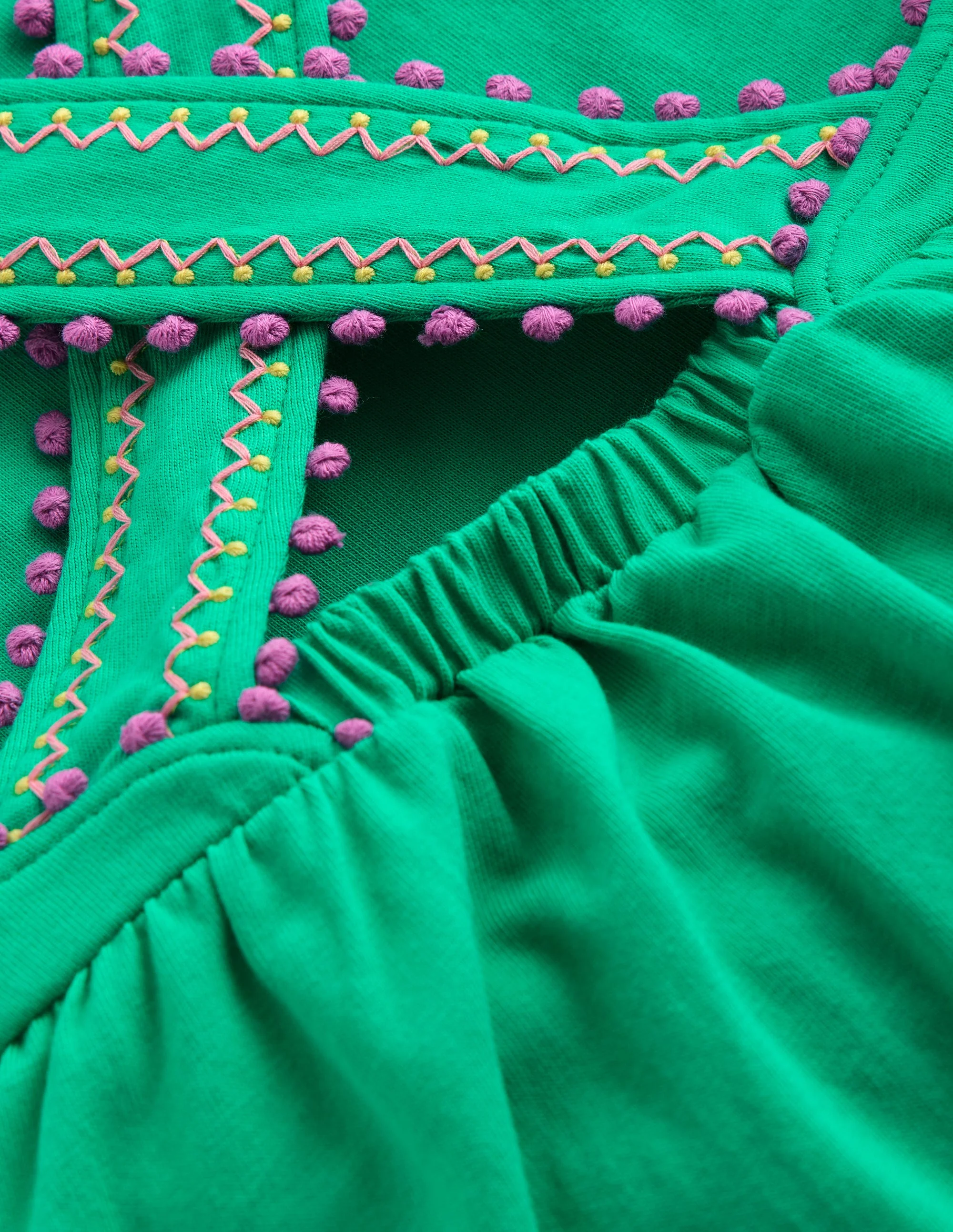 Cross-Back Pom Trim Top-Aquamarine Blue - Image 3