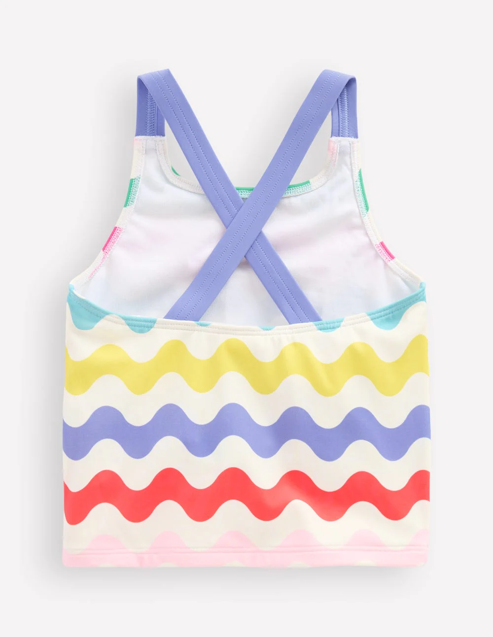 Cross-Back Tankini Top-Multi Wave - Image 2