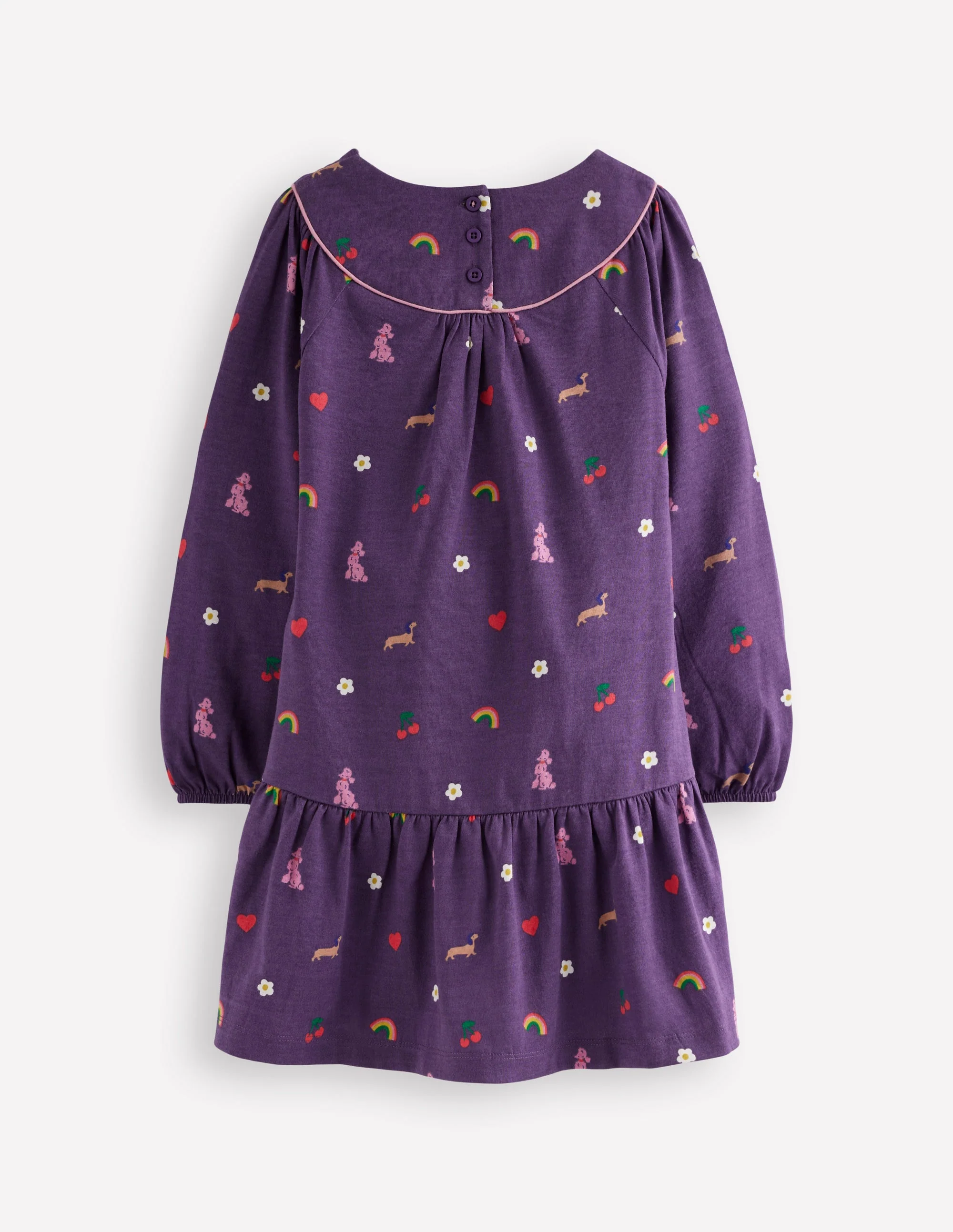 Curved Yoke Jersey Dress-Mystic Purple Parisian - Image 2