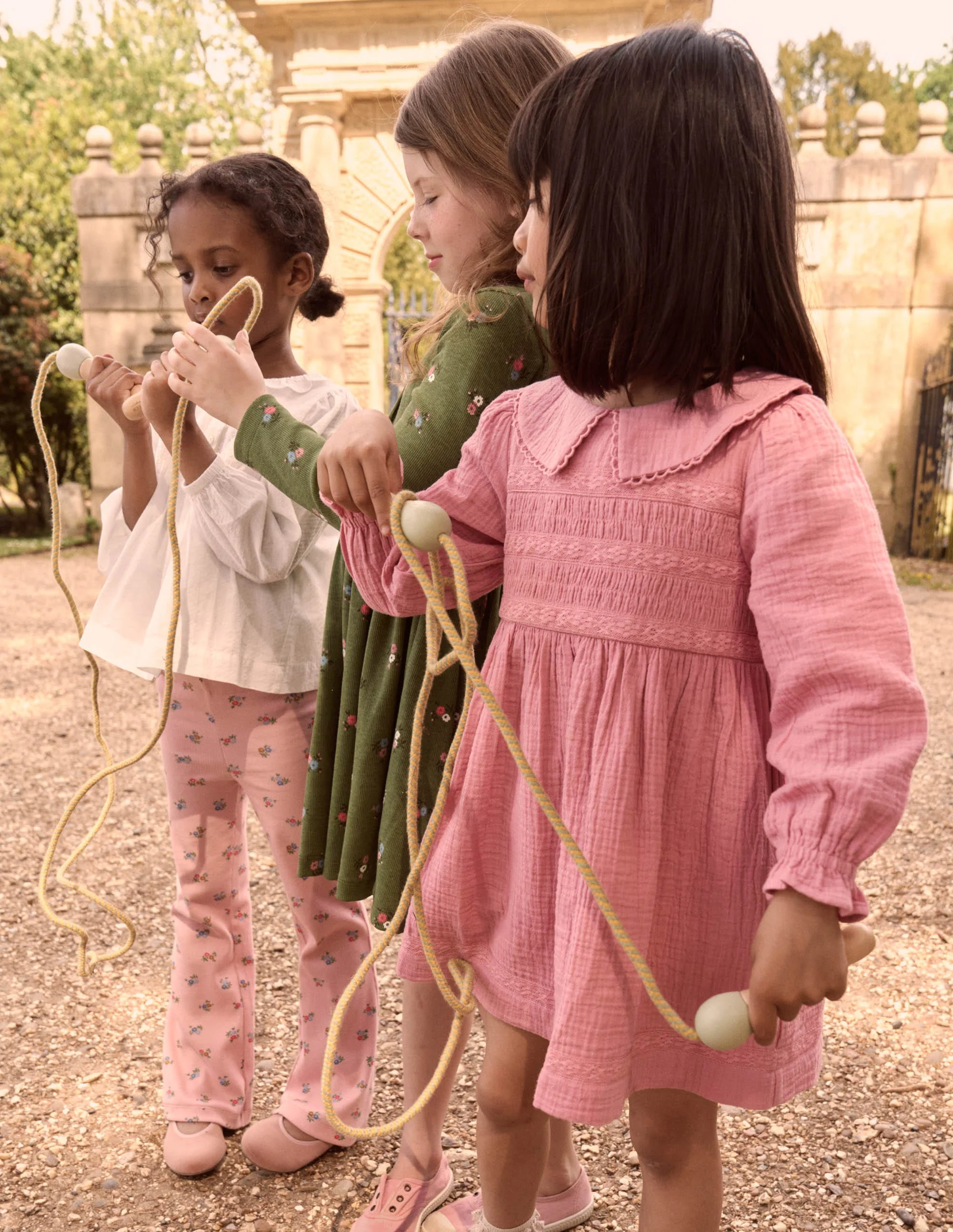 Double Cloth Collared Dress-Pink Heather - Image 4