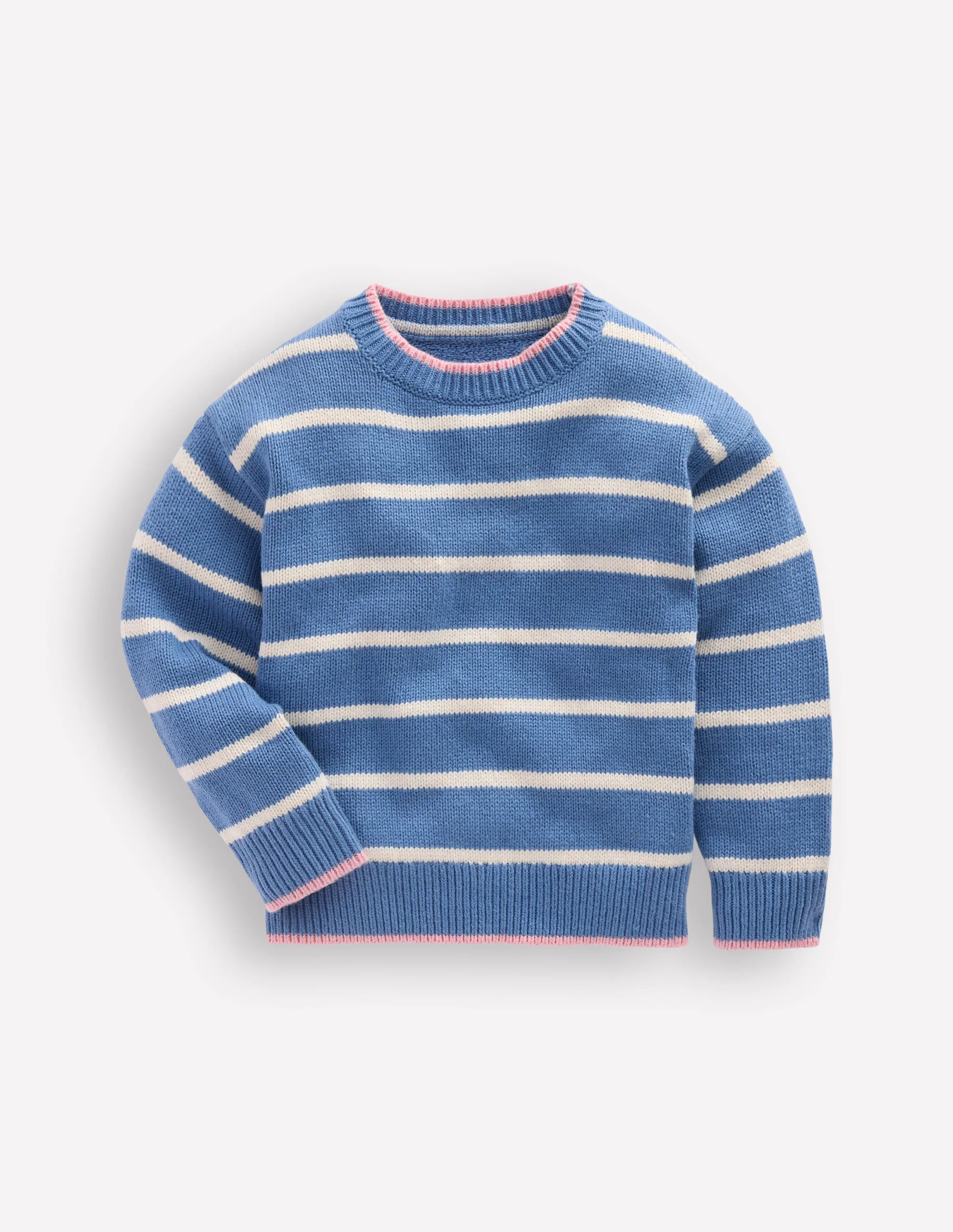 Drop Shoulder Sweater-Silve Lake Blue/Ecru Marl - Image 3