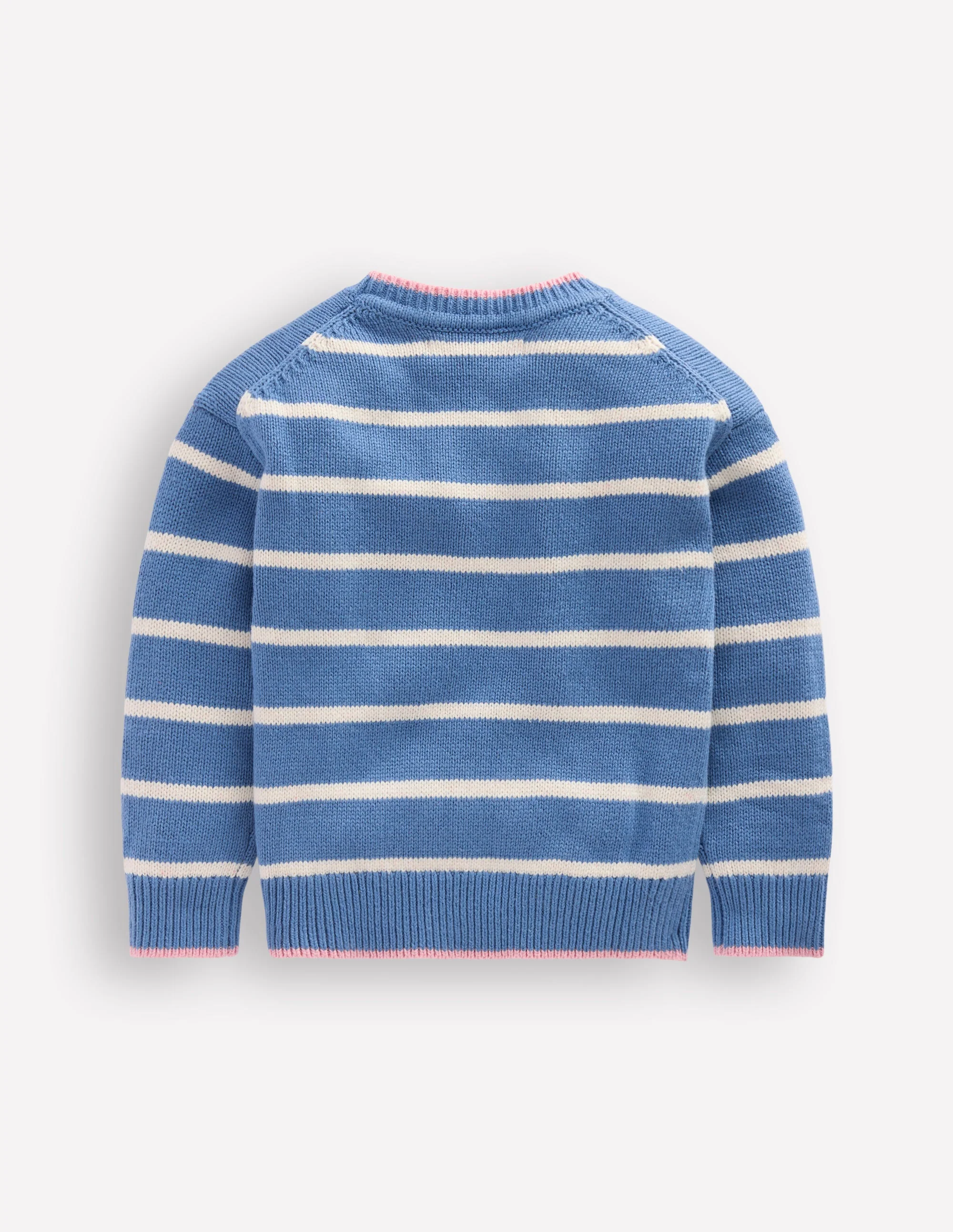 Drop Shoulder Sweater-Silve Lake Blue/Ecru Marl - Image 4