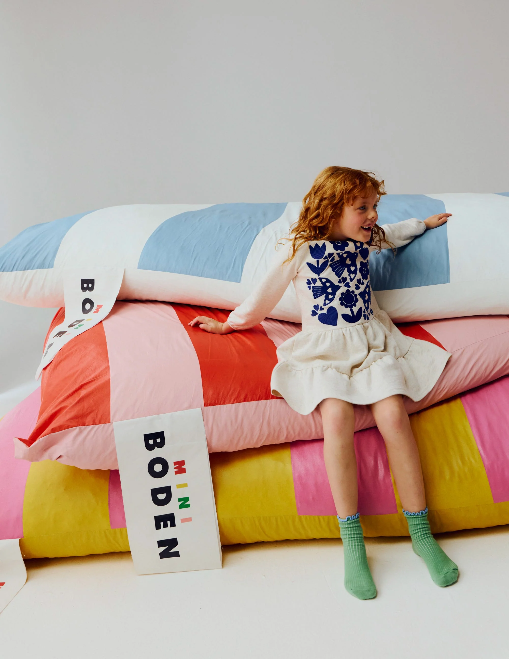 Drop Waist Sweatshirt Dress-Oatmeal Marl Appliqué - Image 4