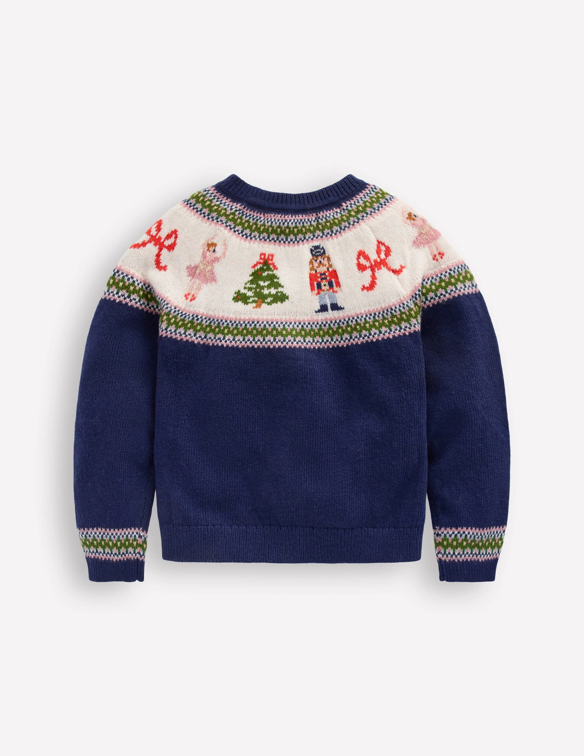 Edie Fair Isle Cardigan-Blue Nutcracker - Image 2