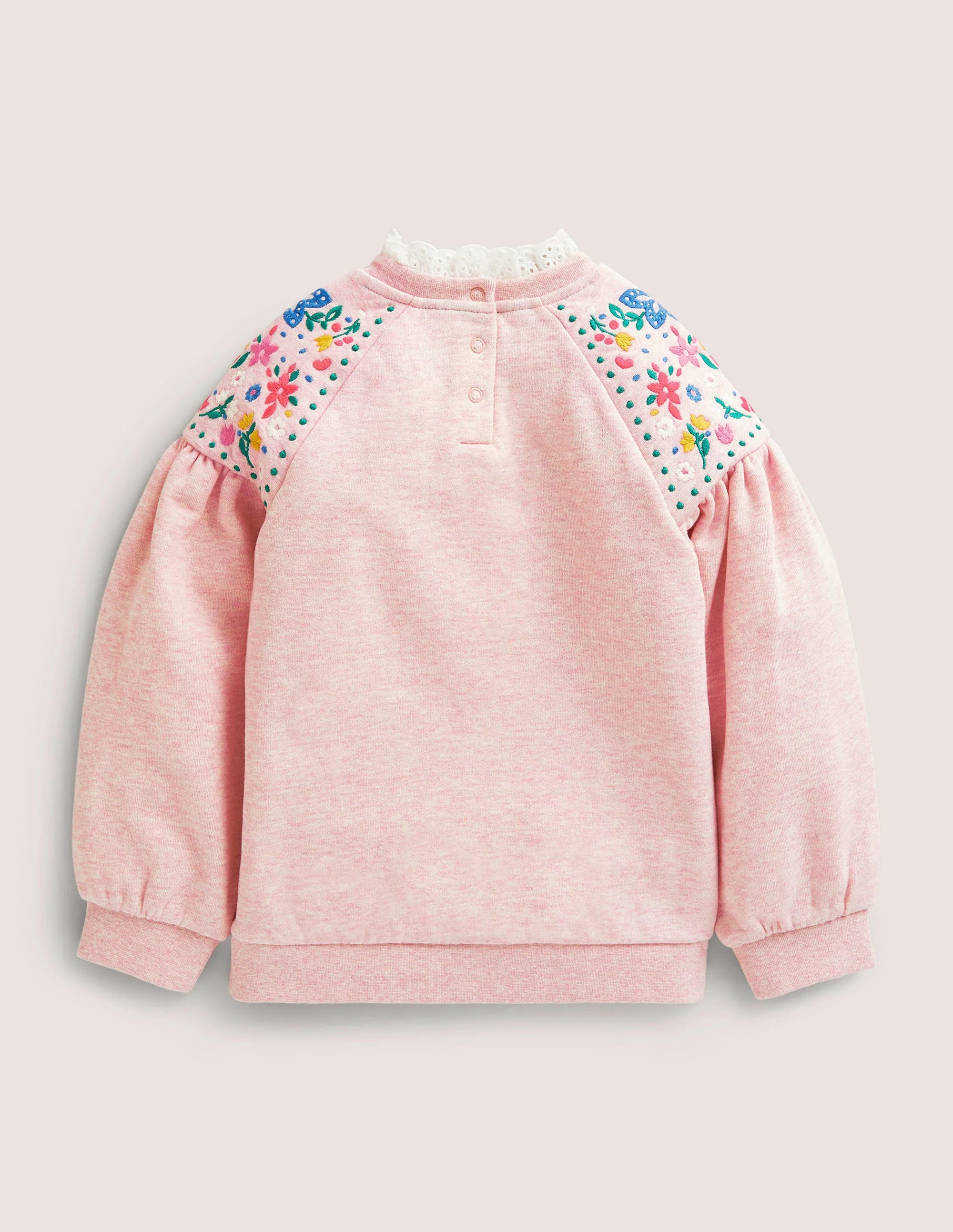 Embroidered Sweatshirt-Pink Marl - Image 2