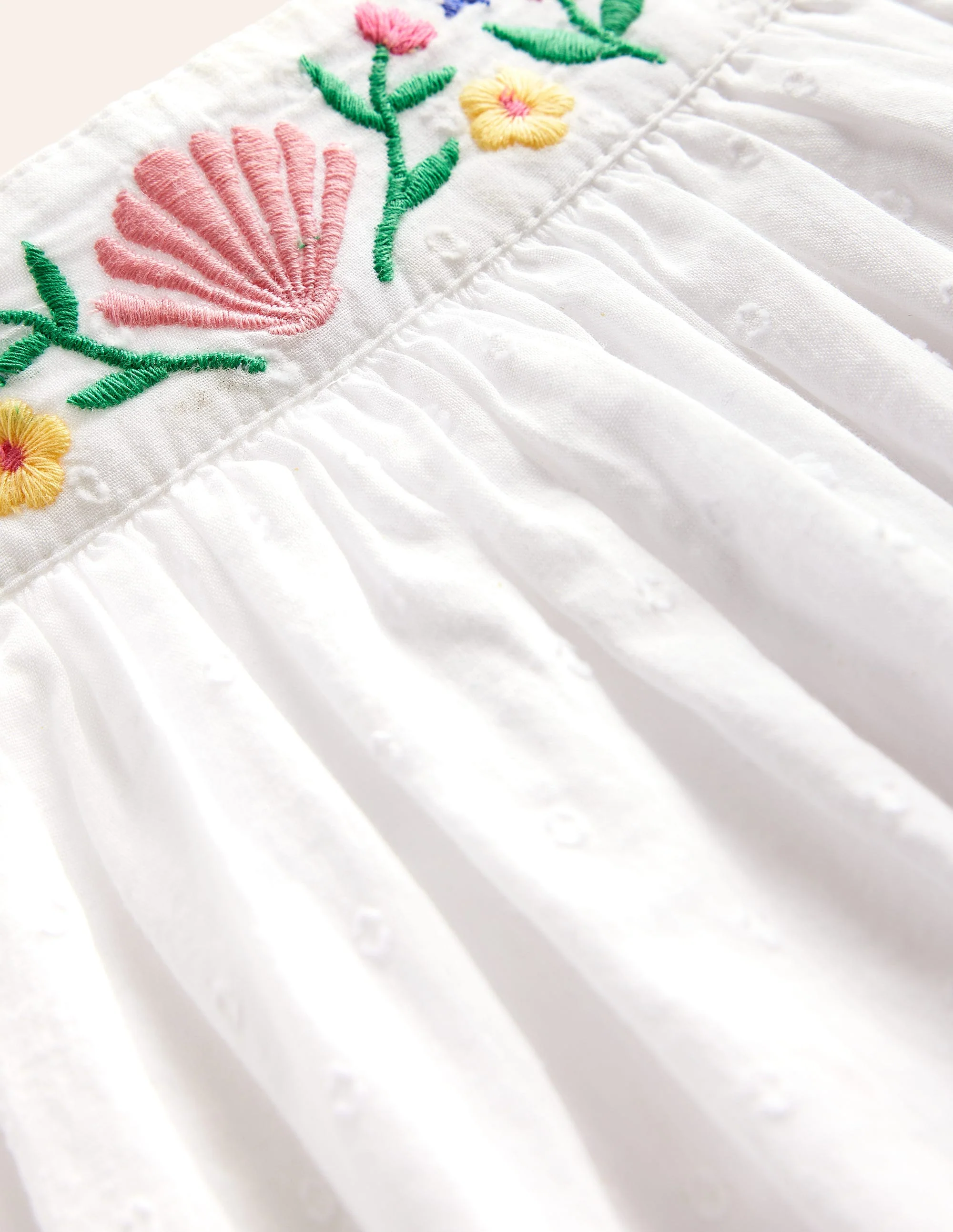 Embroidered Twirly Dress-Ivory Reef - Image 3