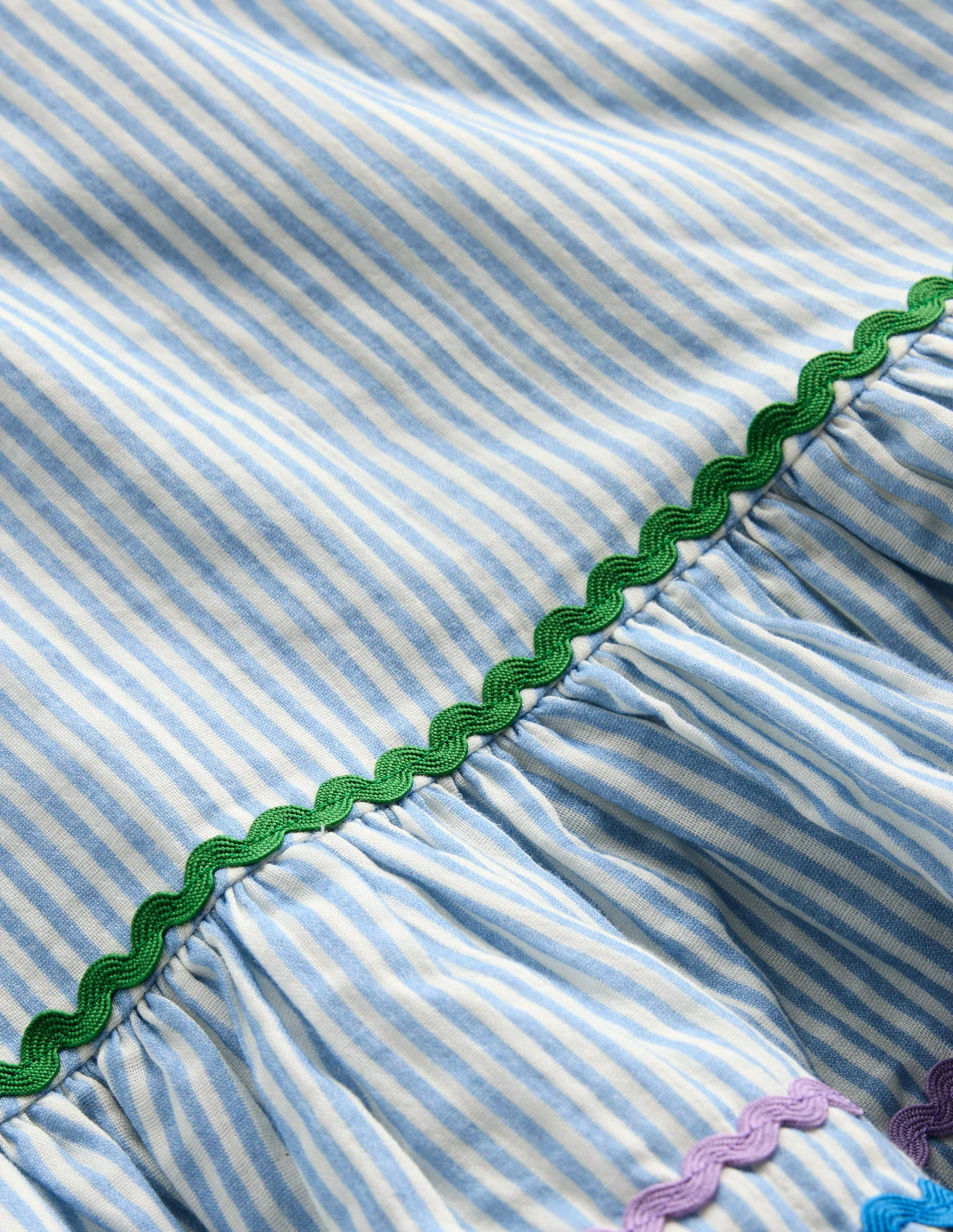 Emmy Woven Beach Dress-Blue Ticking Stripe - Image 3