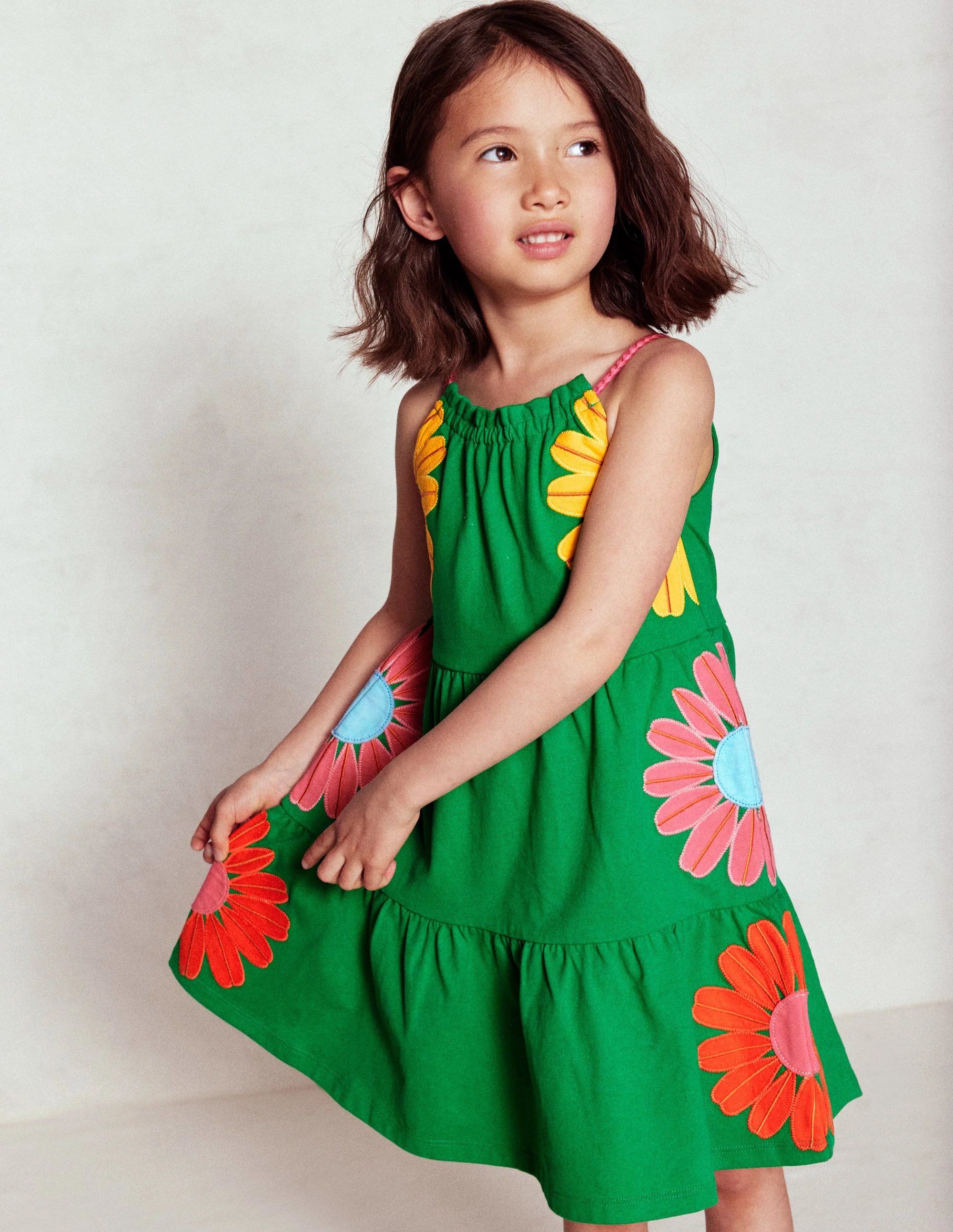 Enola Hotchpotch Jersey Dress-Rich Emerald Flowers - Image 4
