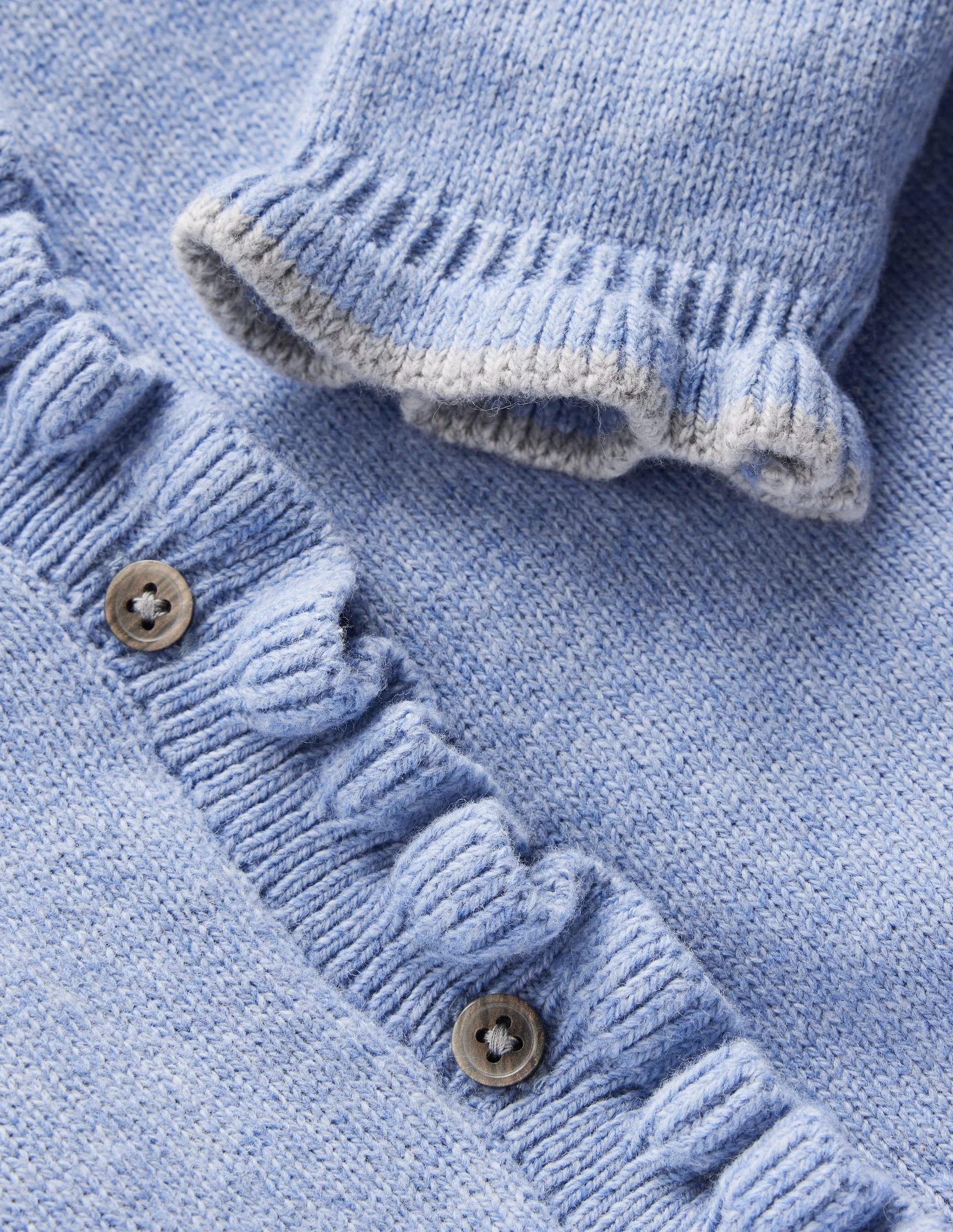 Everyday Frilled Cardigan-French Blue Marl - Image 3