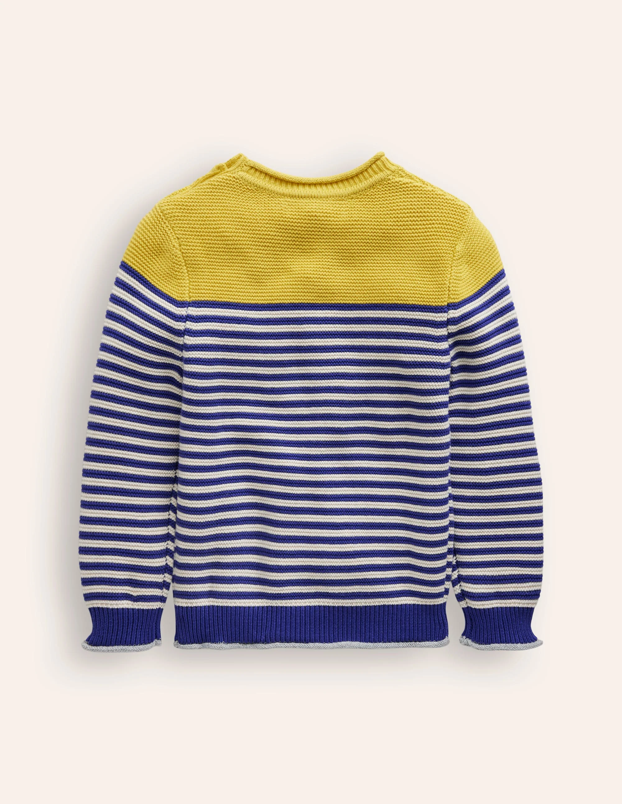 Everyday Stripe Cotton Sweater-Sapphire Blue & Ecru Marl - Image 2