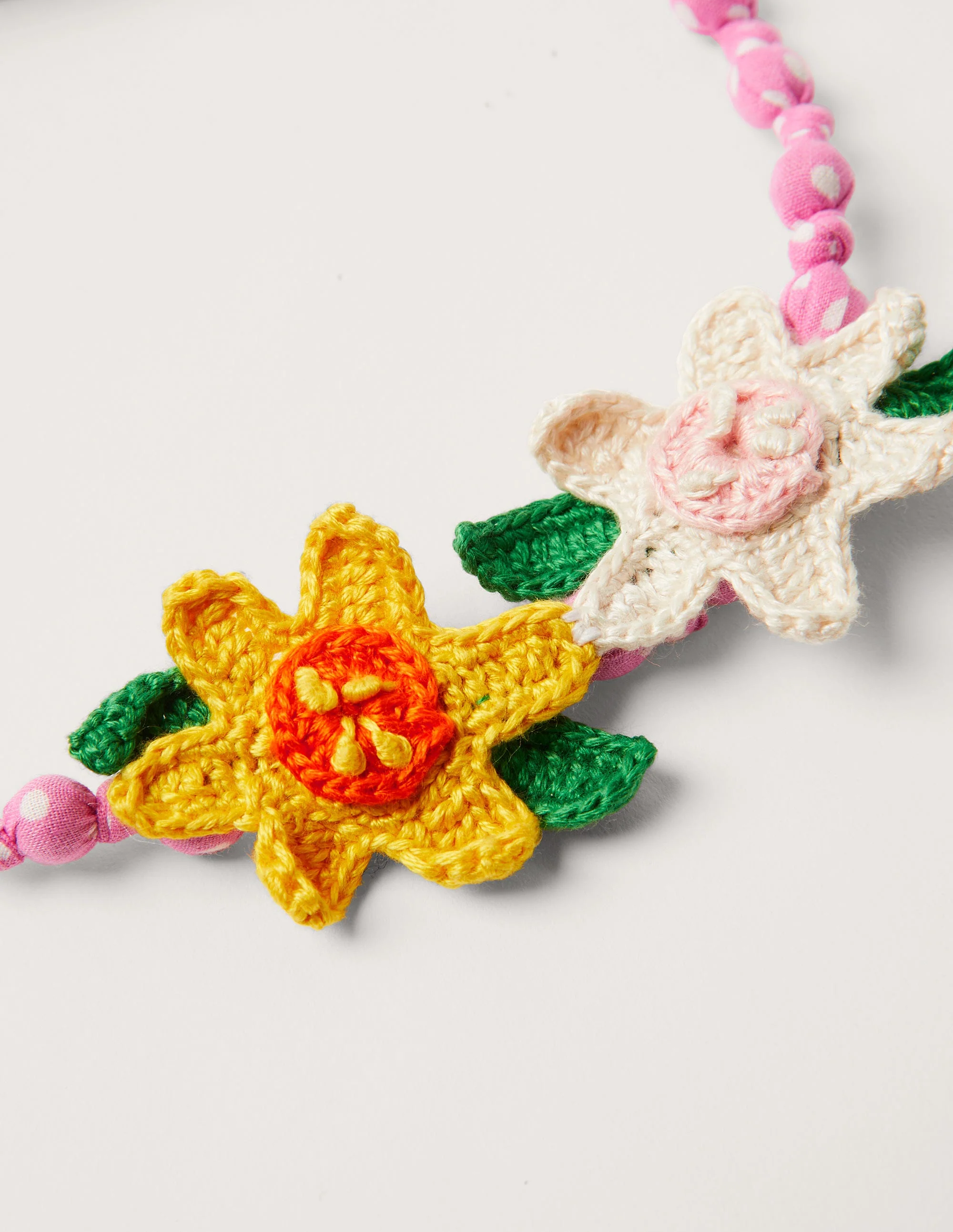 Fabric Necklace-Pink Flowers - Image 2