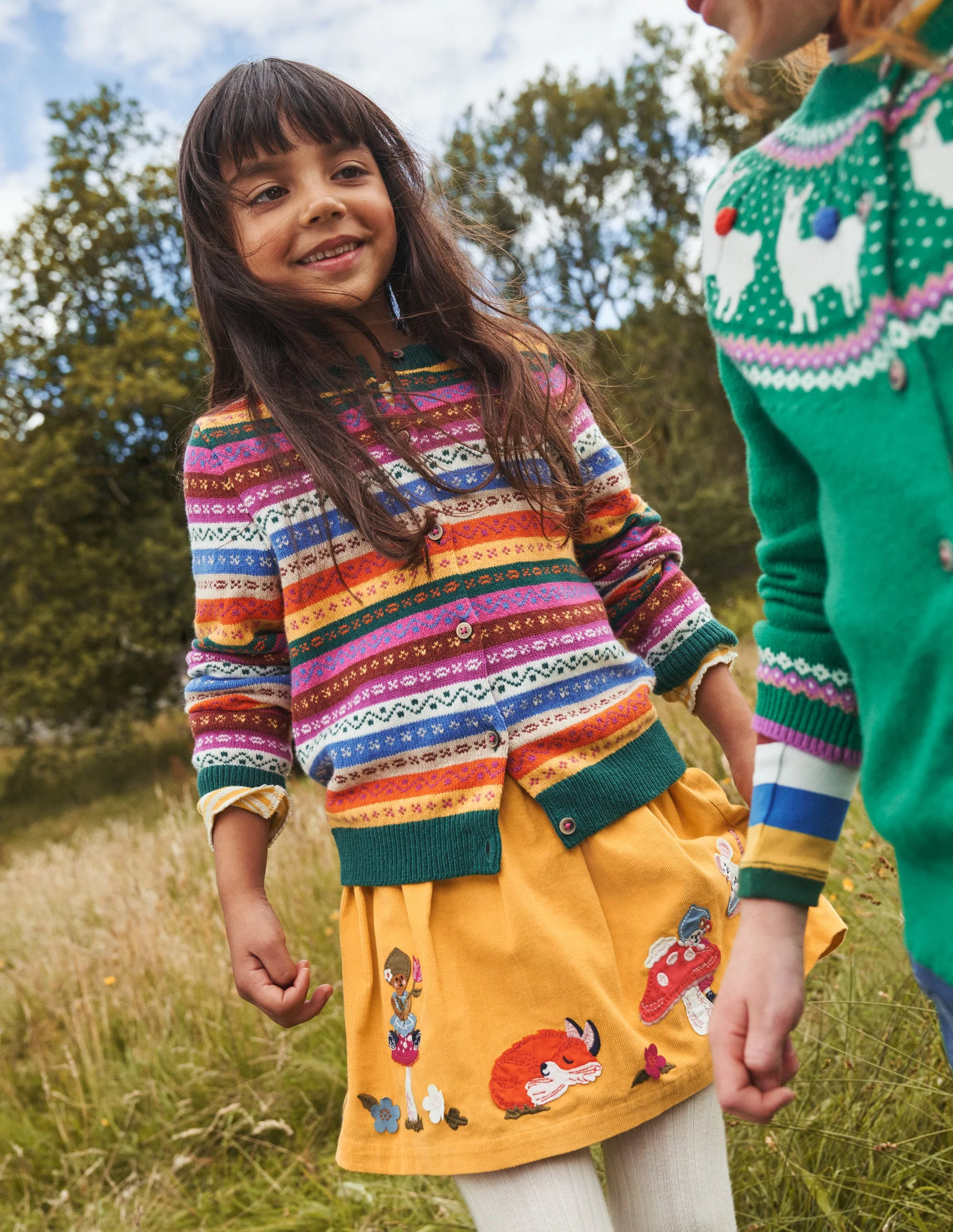 Fair Isle Cardigan-Rainbow Multi Stripe - Image 4