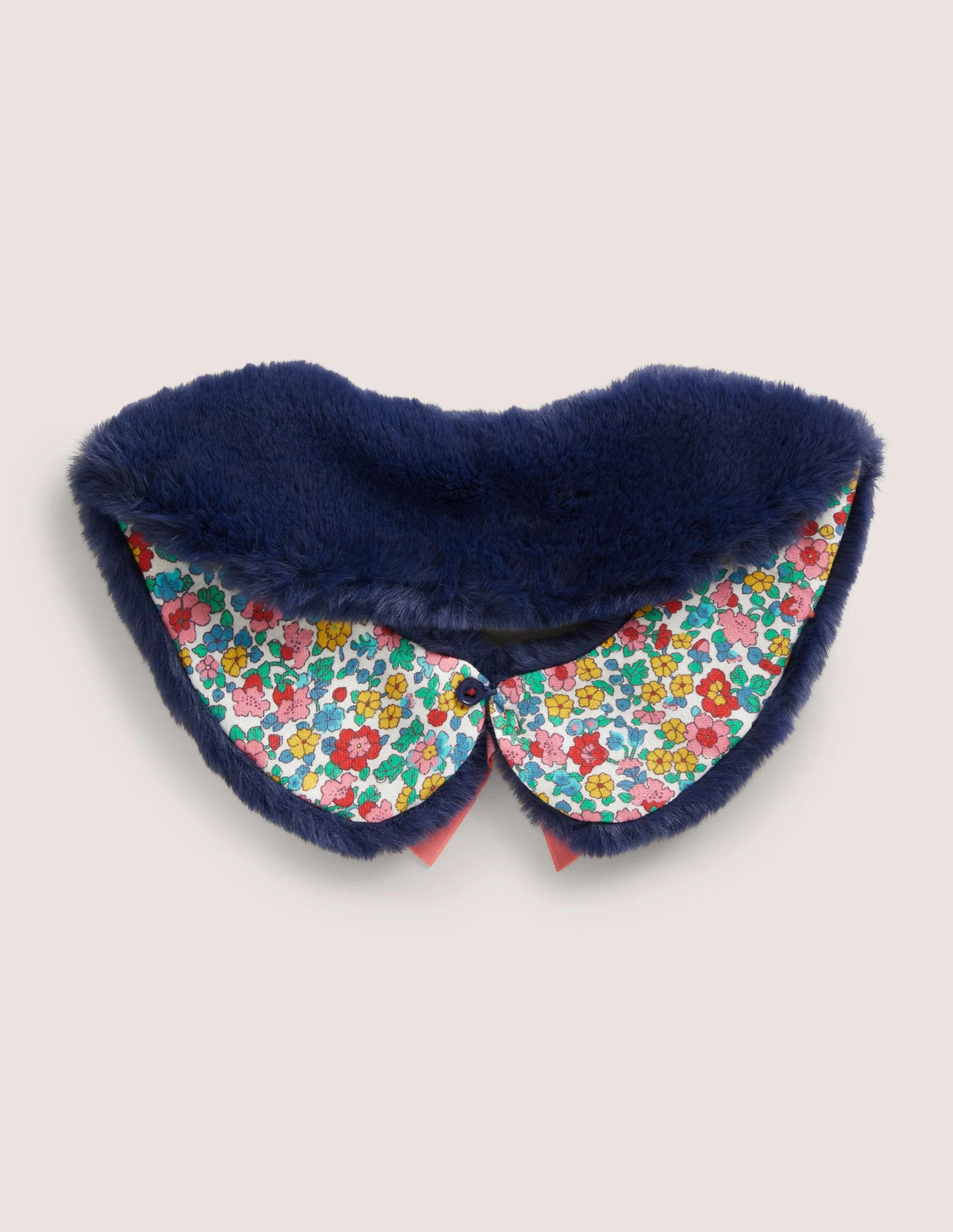Faux Fur Collar-Navy - Image 2