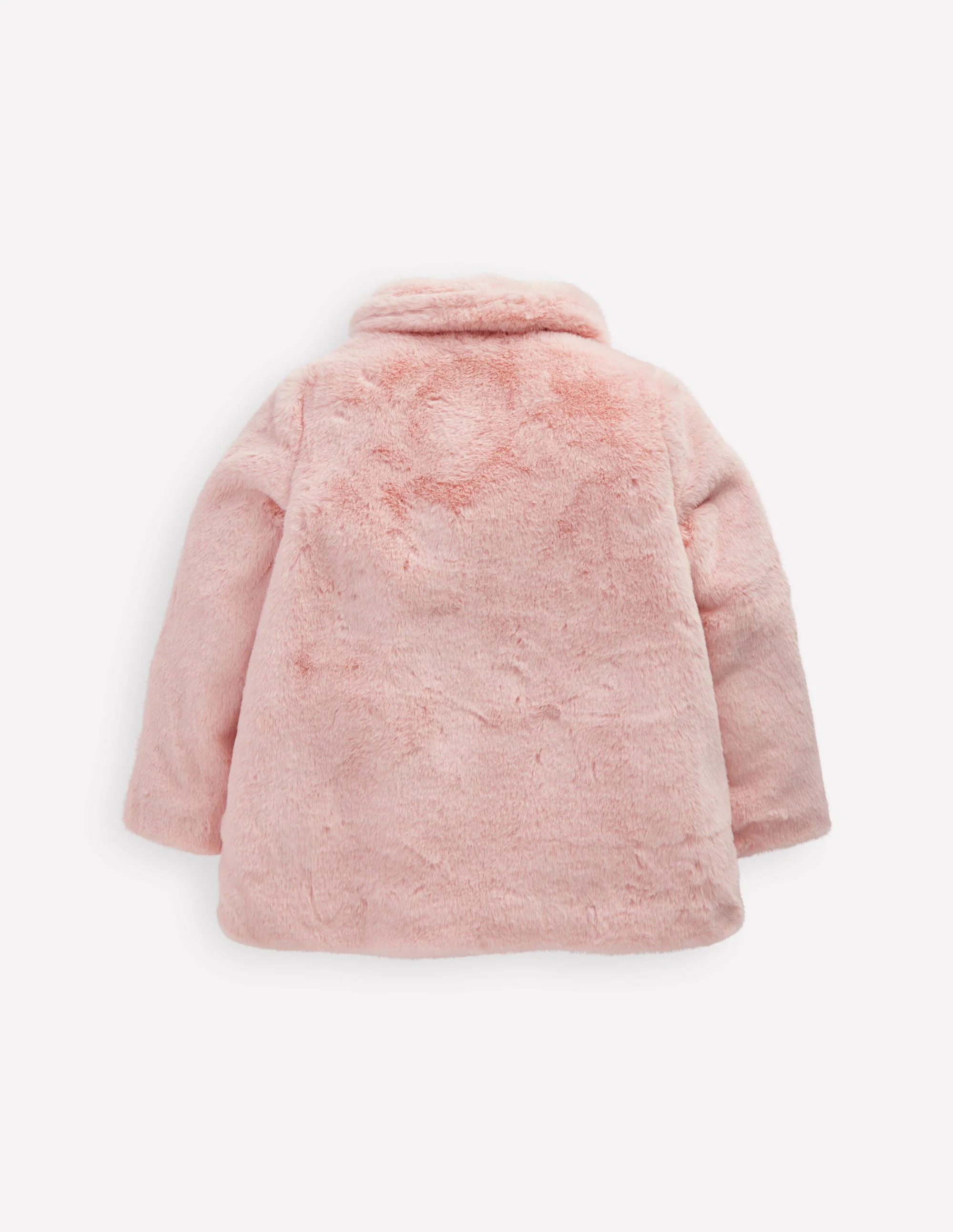 Faux Fur Collared Coat-Pink - Image 2