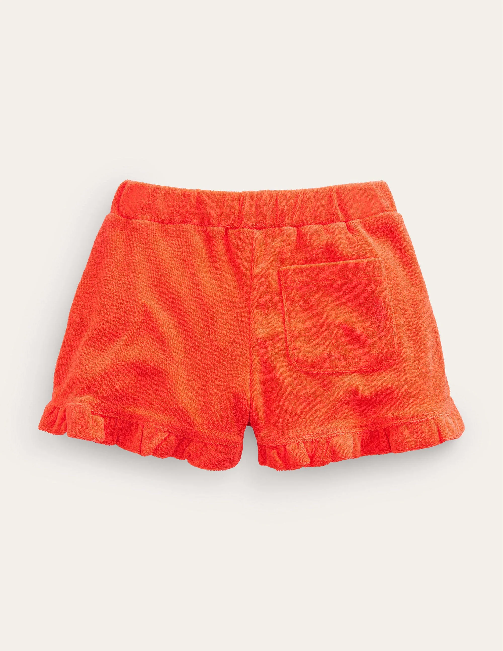 Frill Hem Towelling Short-Mandarin Orange - Image 2