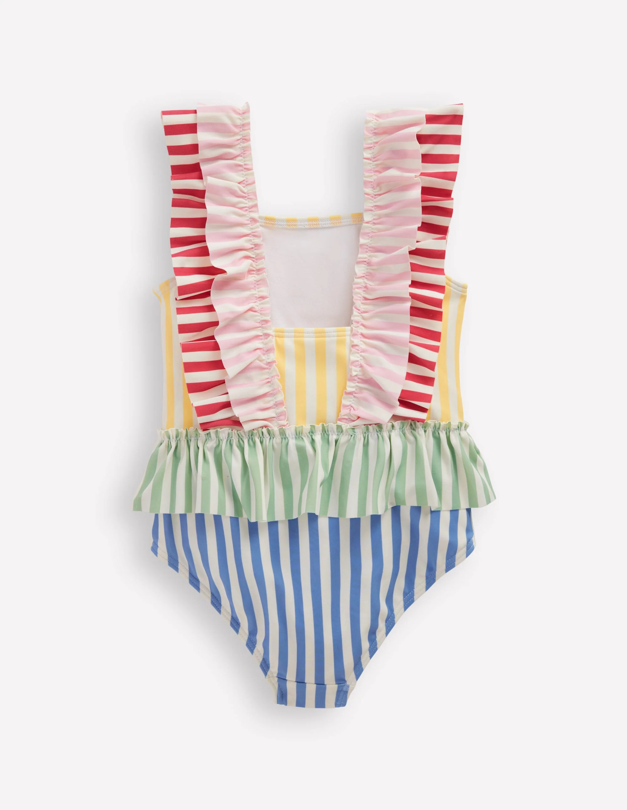 Frill Peplum Swimsuit-Hotchpotch Stripe - Image 2