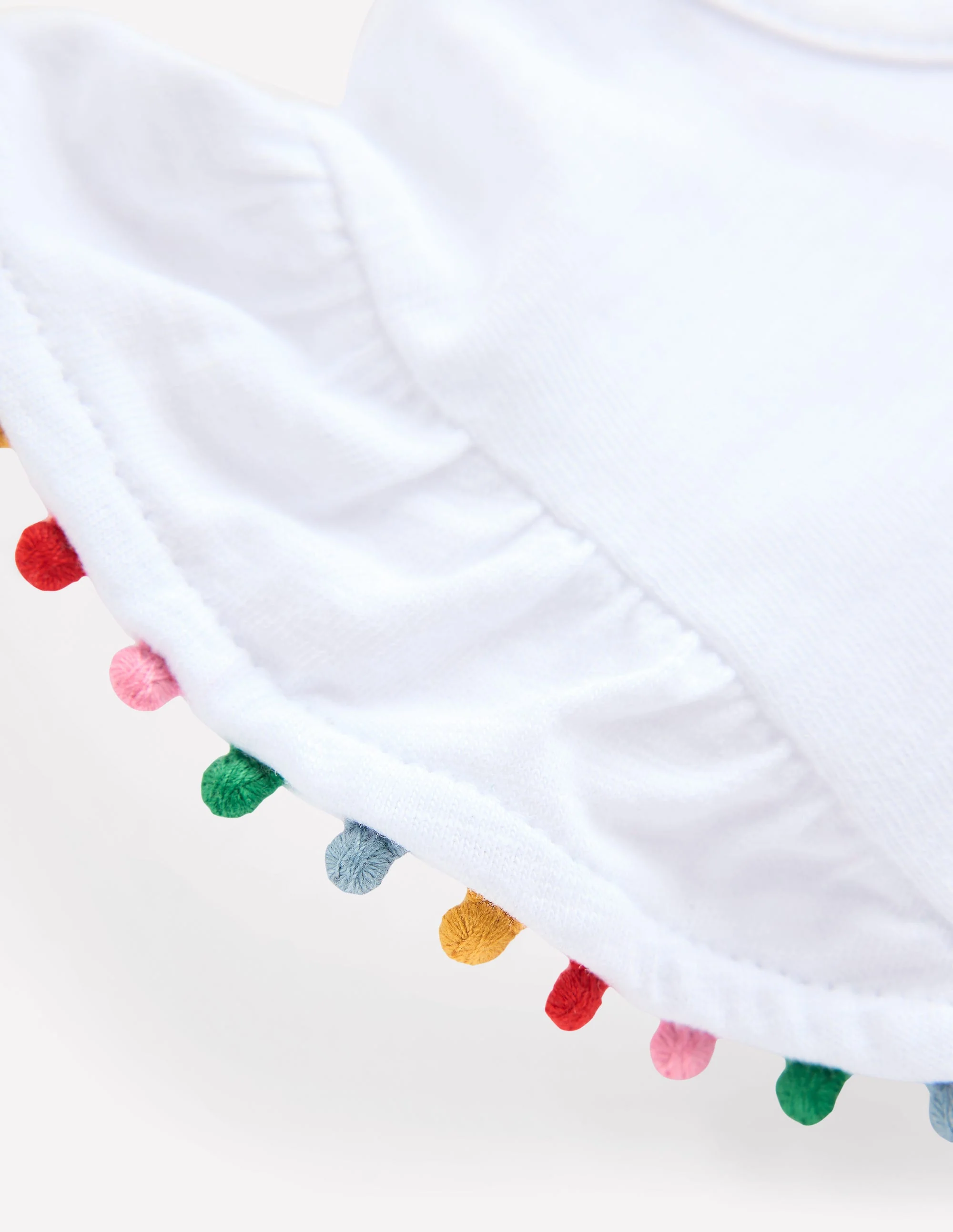 Frill Sleeve Pom Top-White - Image 3
