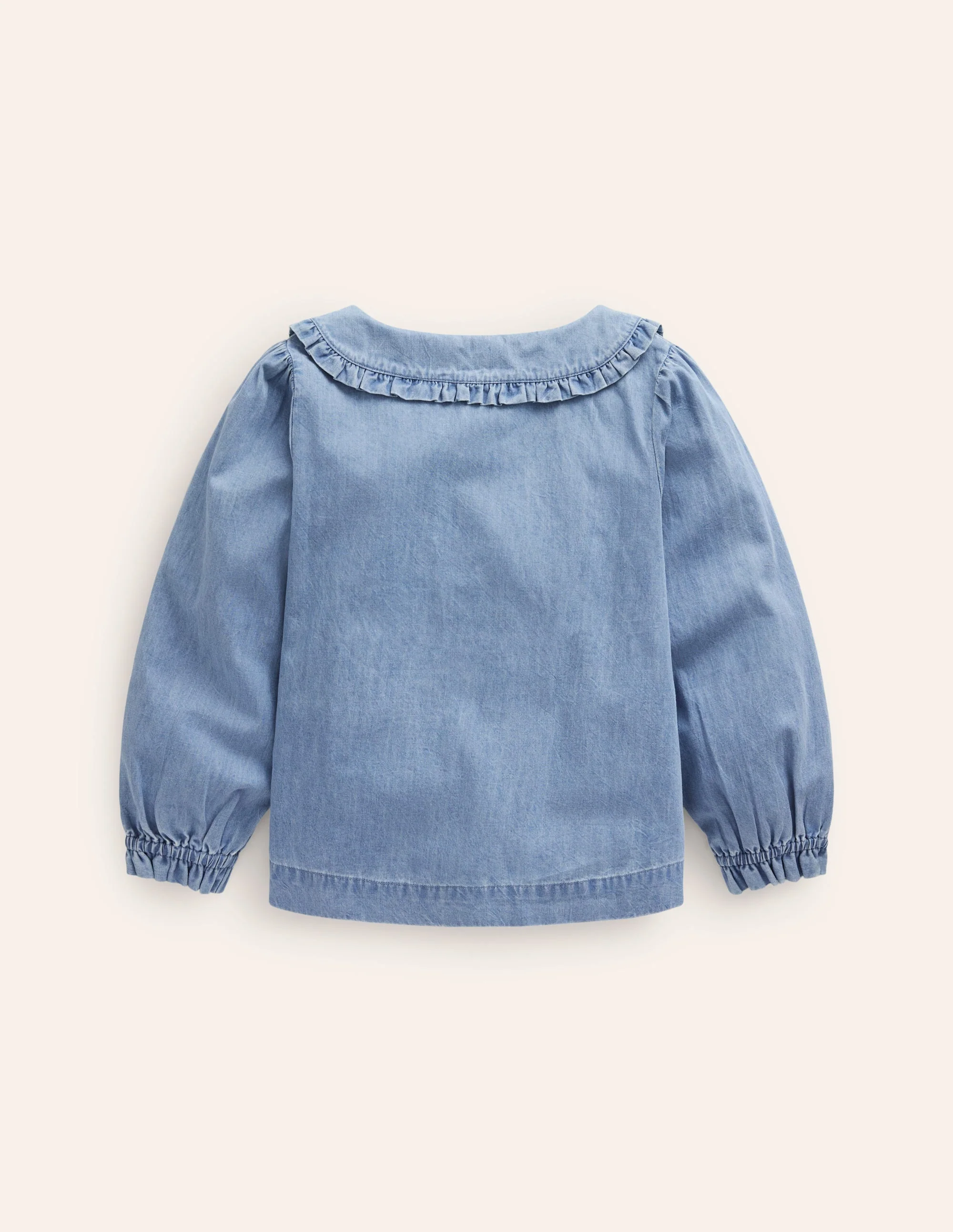 Frilly Collared Blouse-Chambray - Image 2