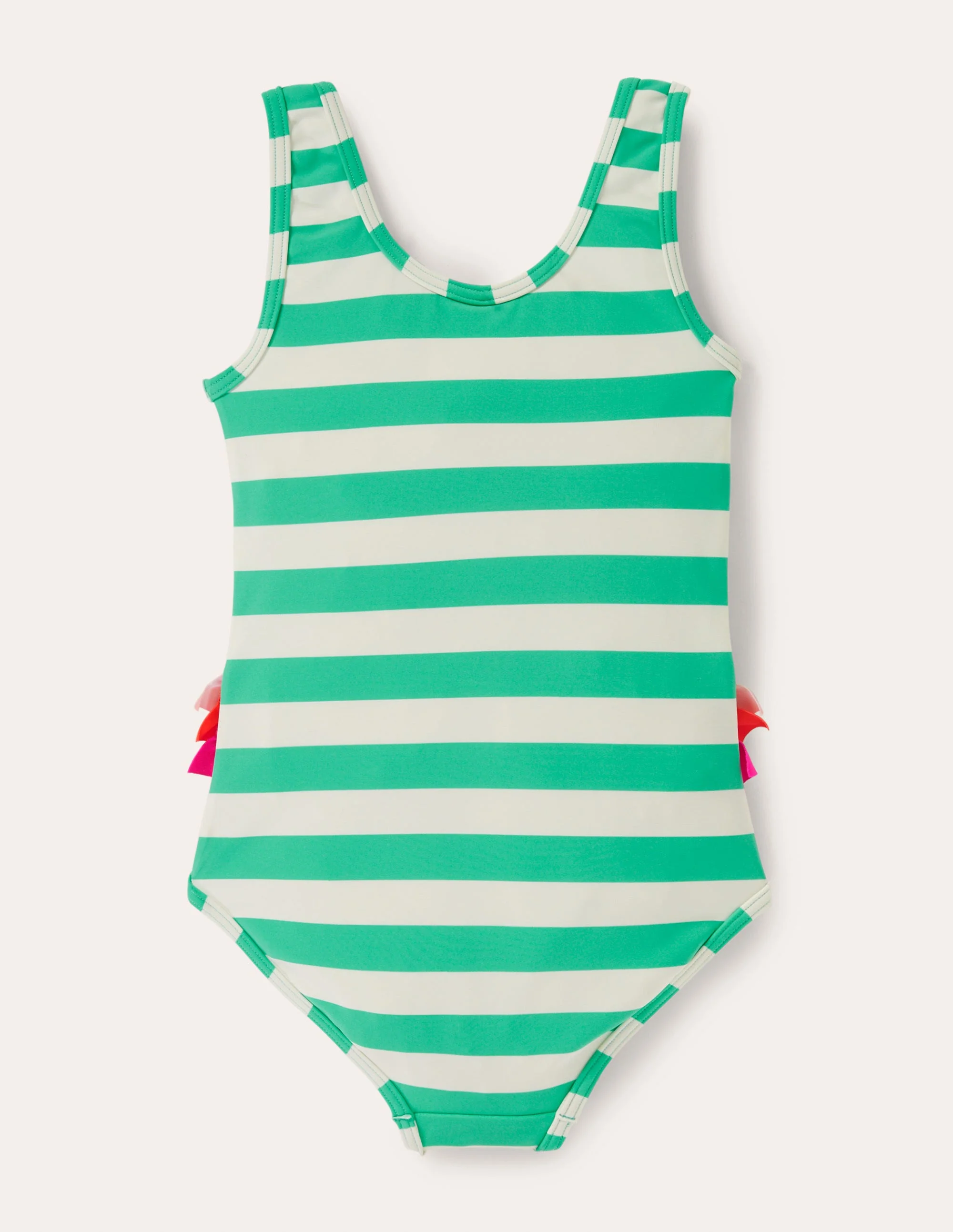 Fun Appliqué Swimsuit-Tropical Green/Ivory Flamingo - Image 2