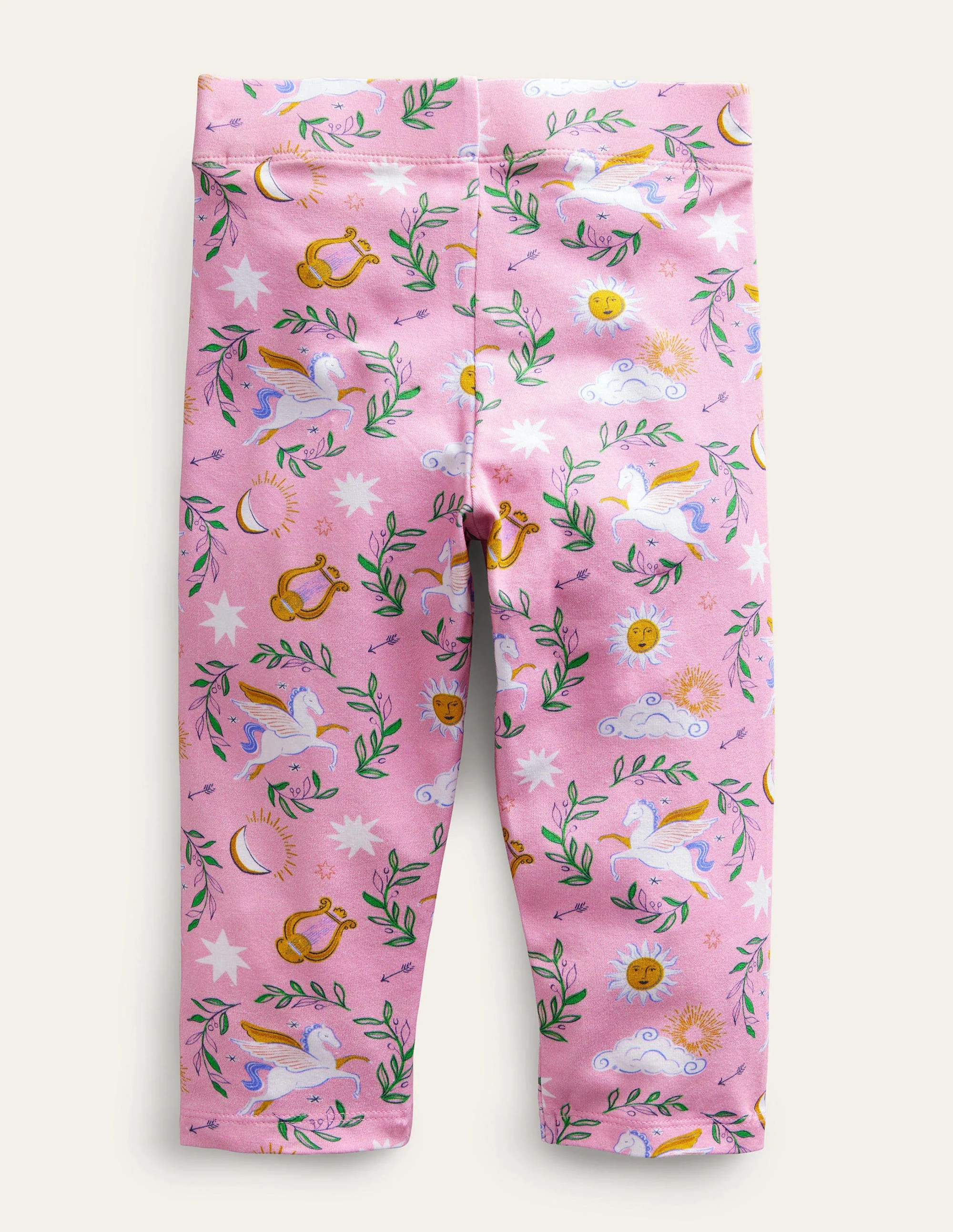 Fun Cropped Leggings-Pink Greek Toile - Image 2